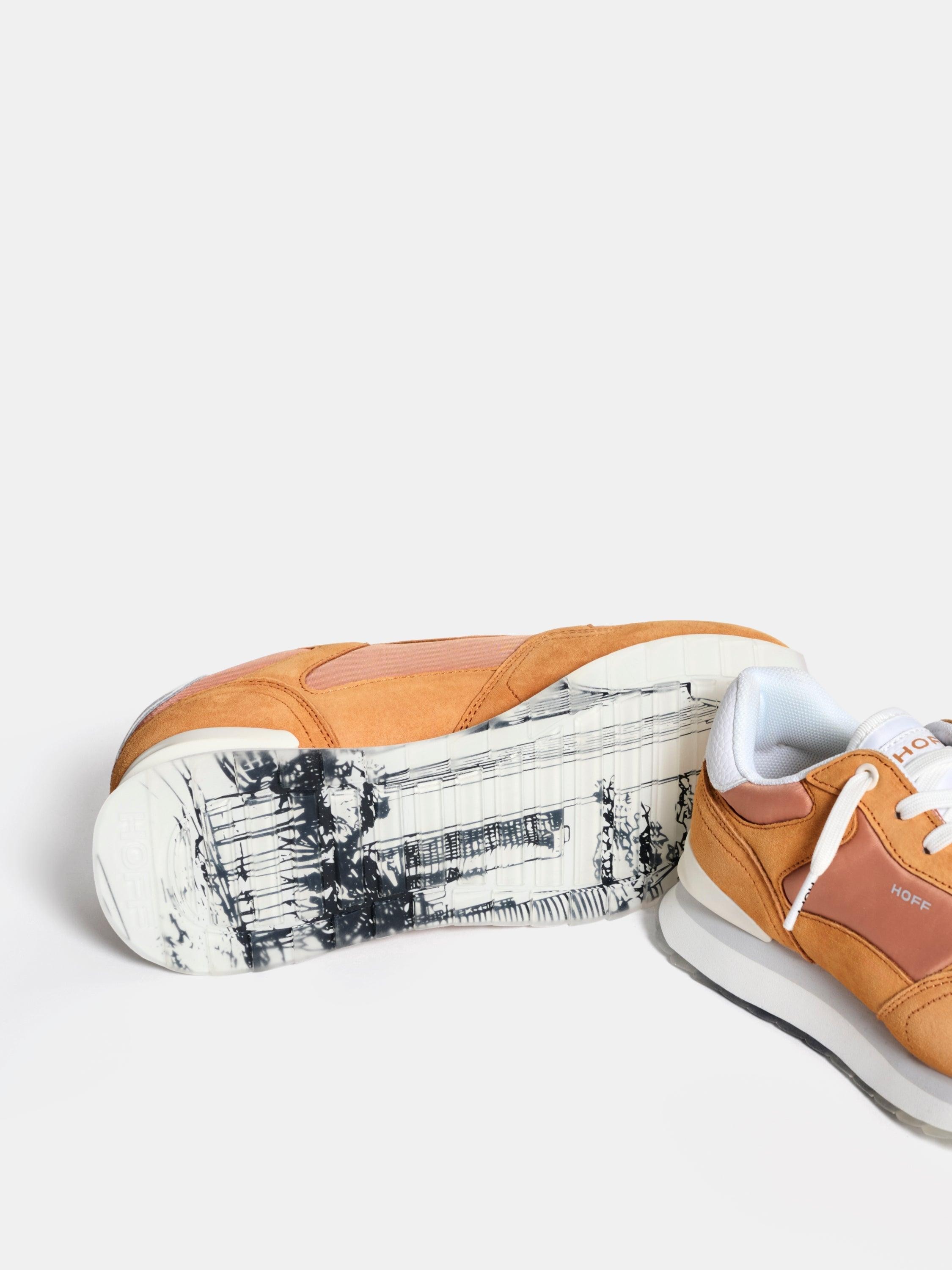 Sapatilhas Desportivas Curitiba Woman em Pele Combinada Laranja-3