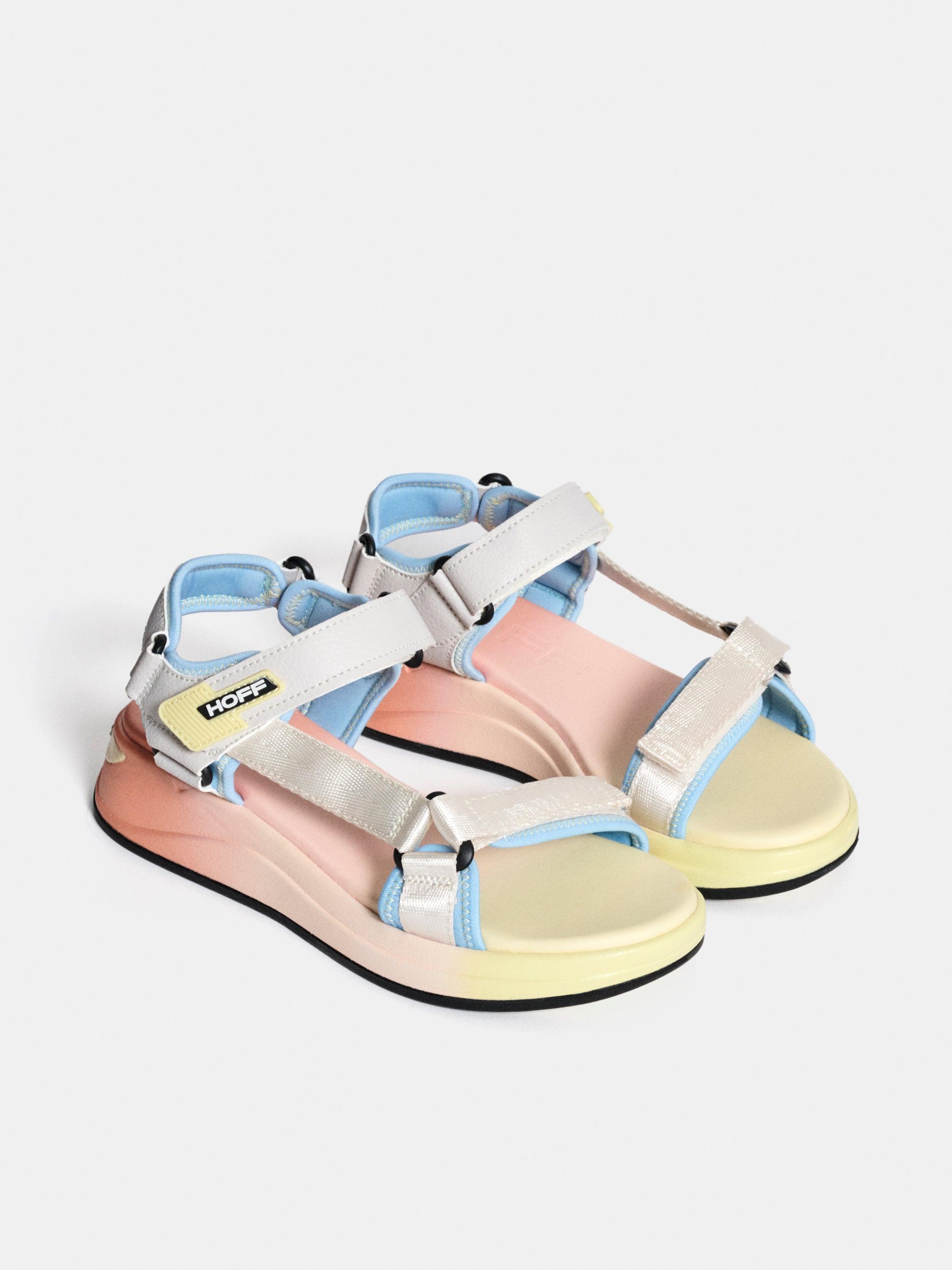 Sandálias Rasas Barbuda com Fecho em Velcro Bege/Rosa-2