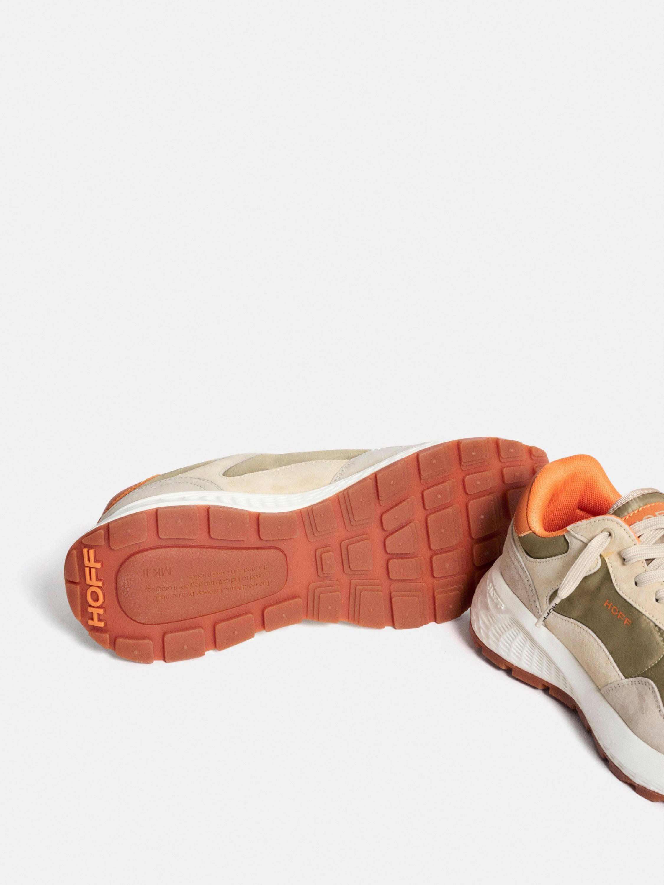 Sapatilhas em Pele com Plataforma Baixa Castanho-claro-3