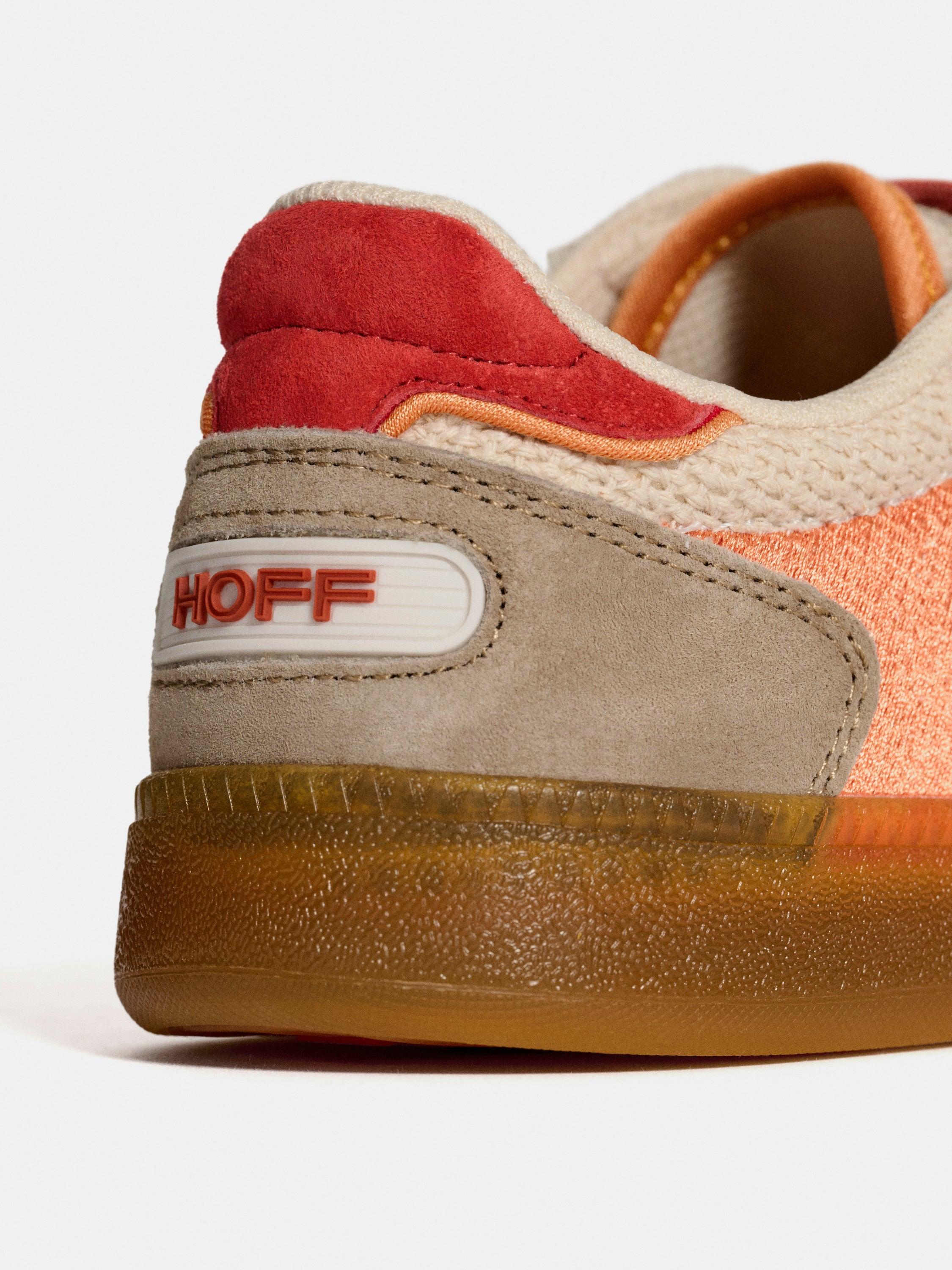 Sapatilhas em Pele com Plataforma Baixa Castanho-claro-5