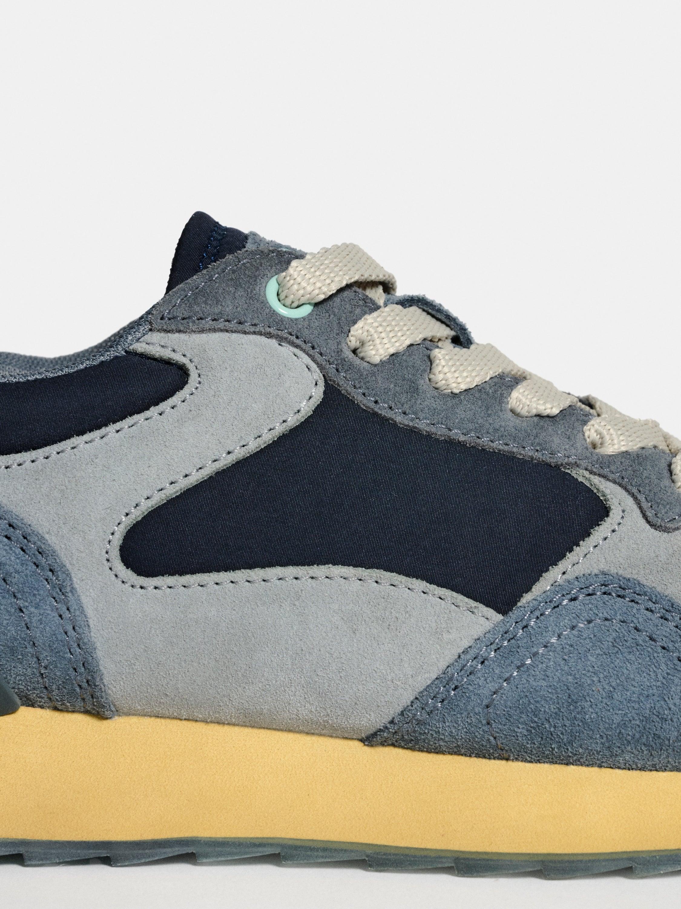 Sapatilhas Desportivas City Moscow em Pele com Sola Serigrafada Azul / Cinzento-4