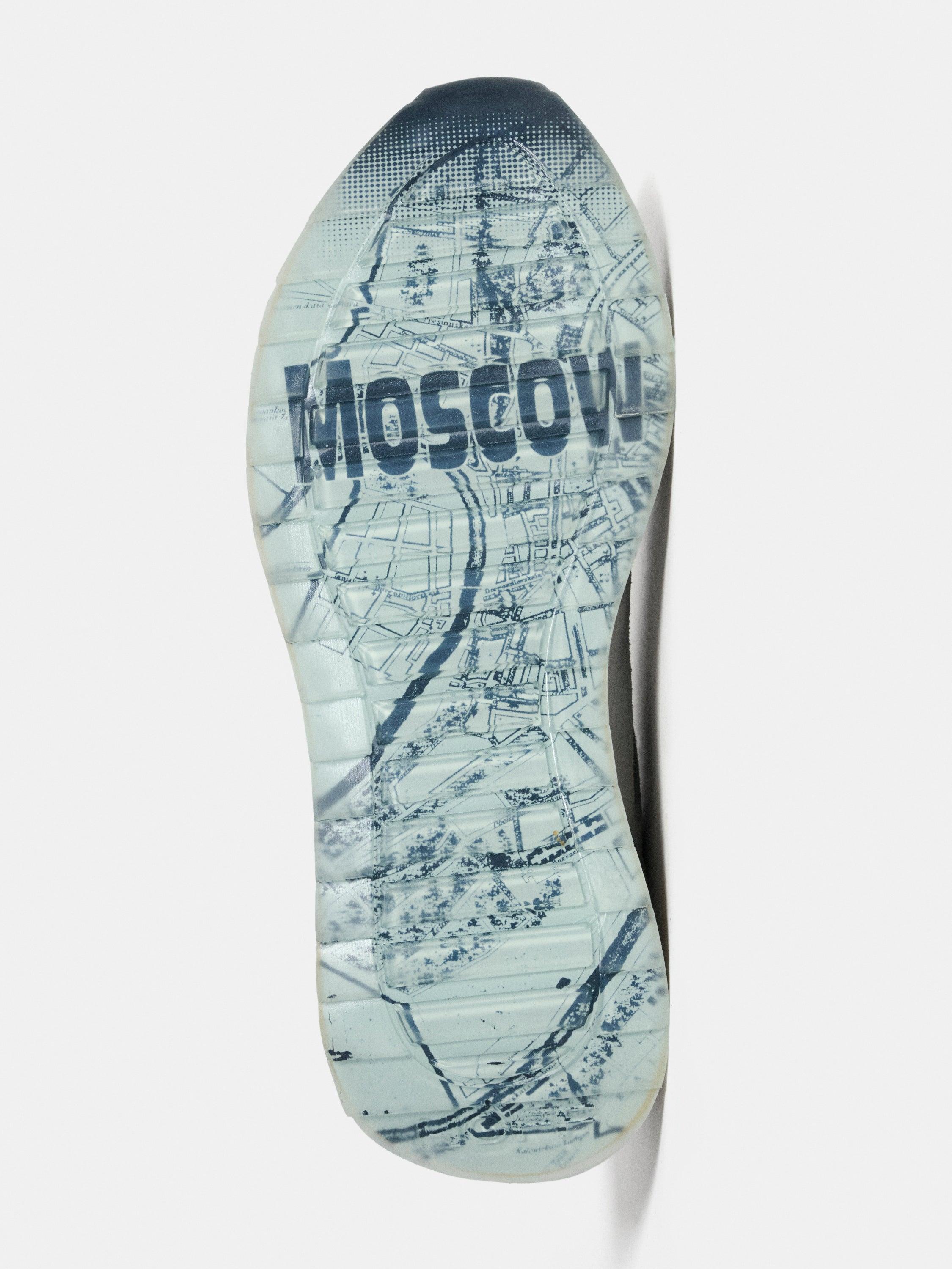 Sapatilhas Desportivas City Moscow em Pele com Sola Serigrafada Azul / Cinzento-5