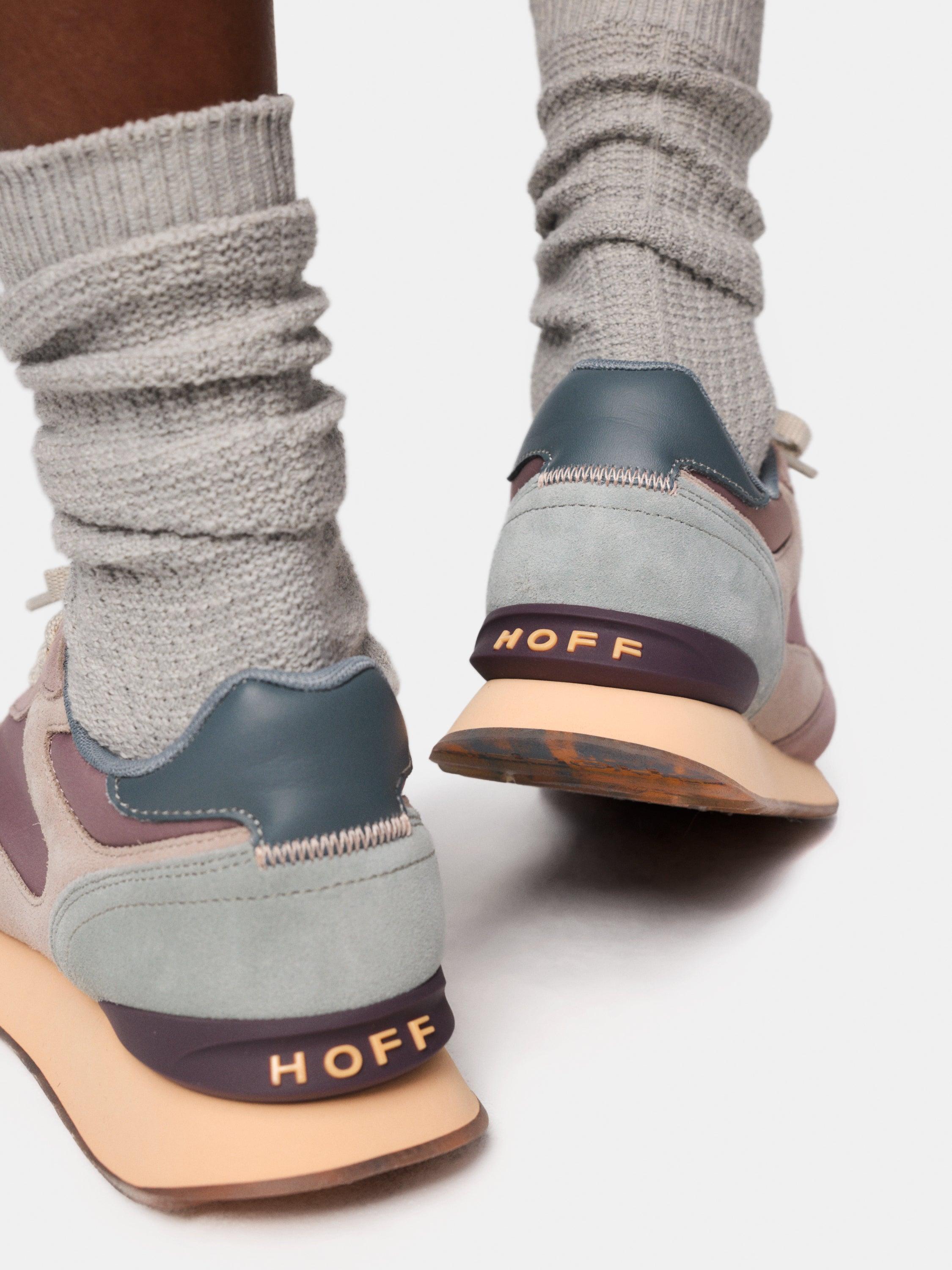 Sapatilhas Baixas em Pele com Sola de Borracha Lilás-5