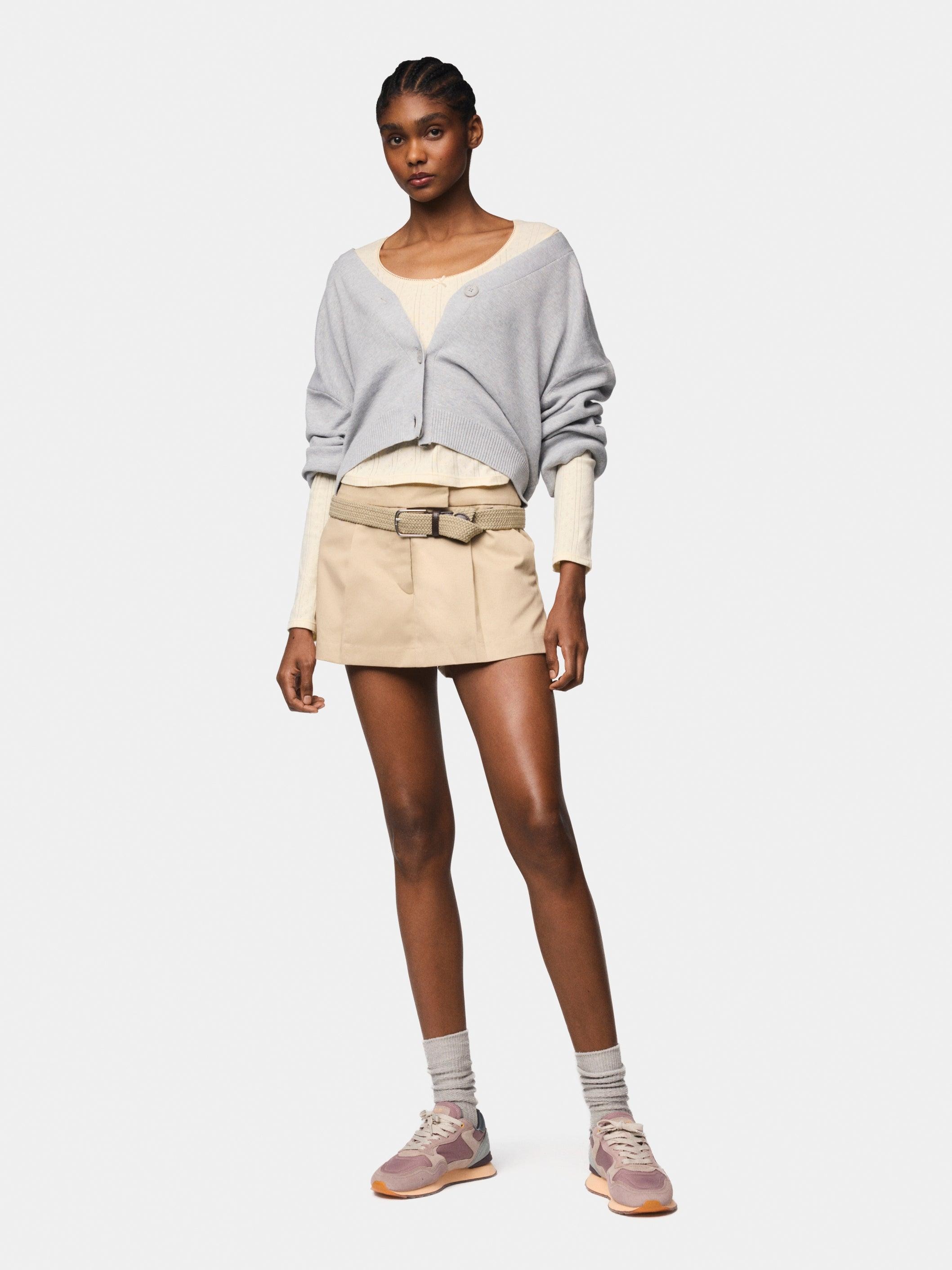 Sapatilhas Baixas em Pele com Sola de Borracha Lilás-6