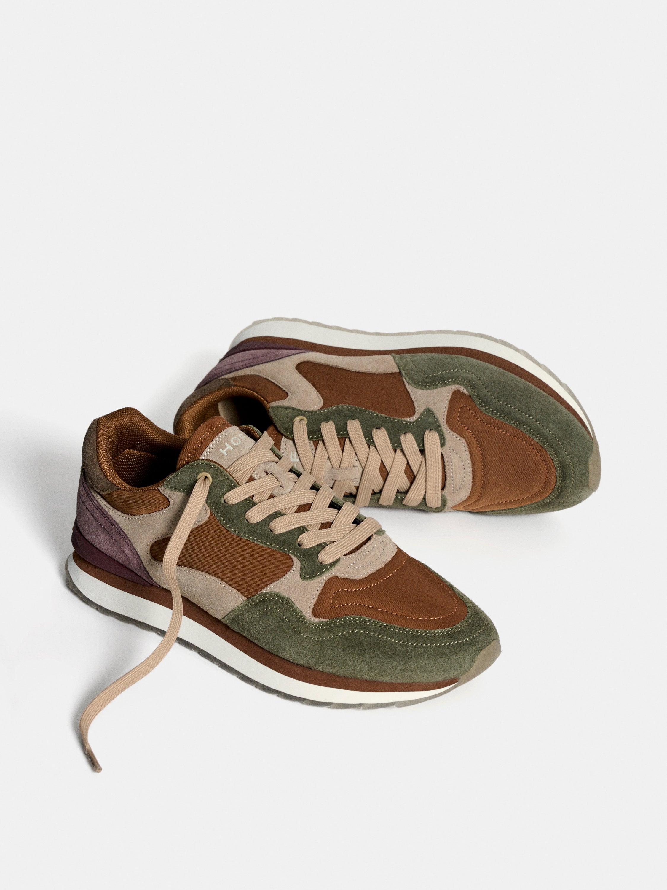 Sapatilhas Desportivas Retro em Camurça e Malha com Atacadores Multicolor-2