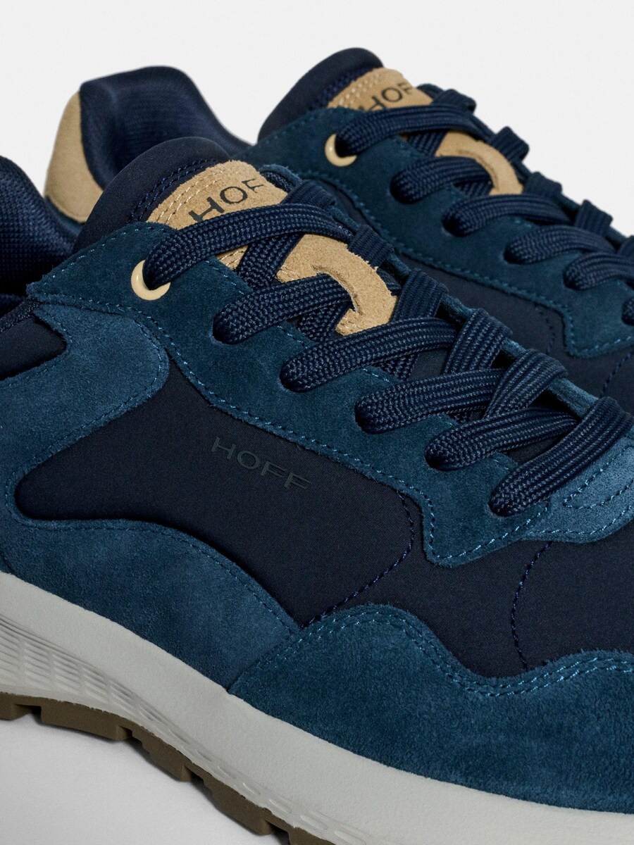 Sapatilhas em Pele com Atacadores Azul-marinho-3