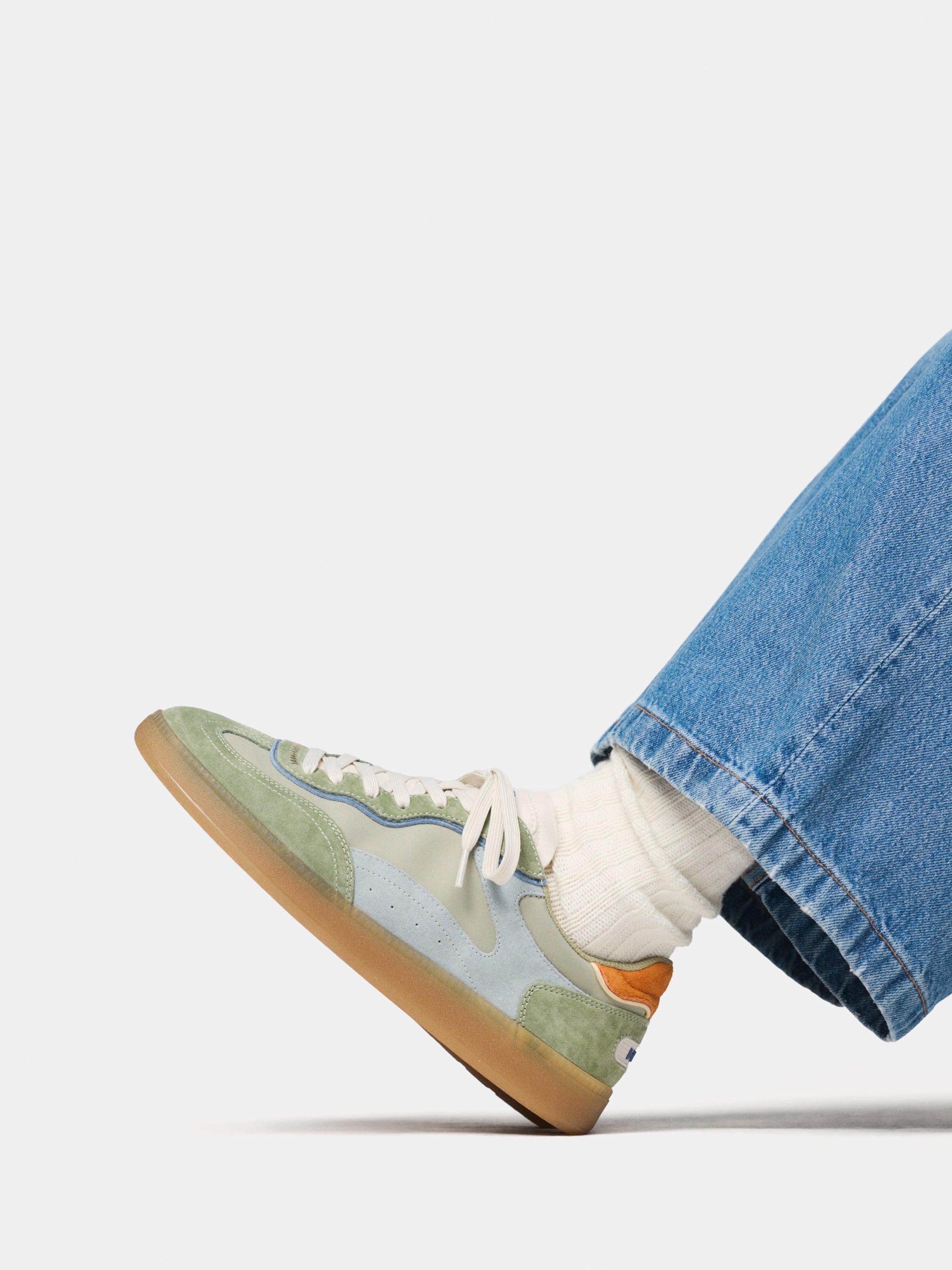 Sapatilhas Retro com Atacadores Verde-claro-5