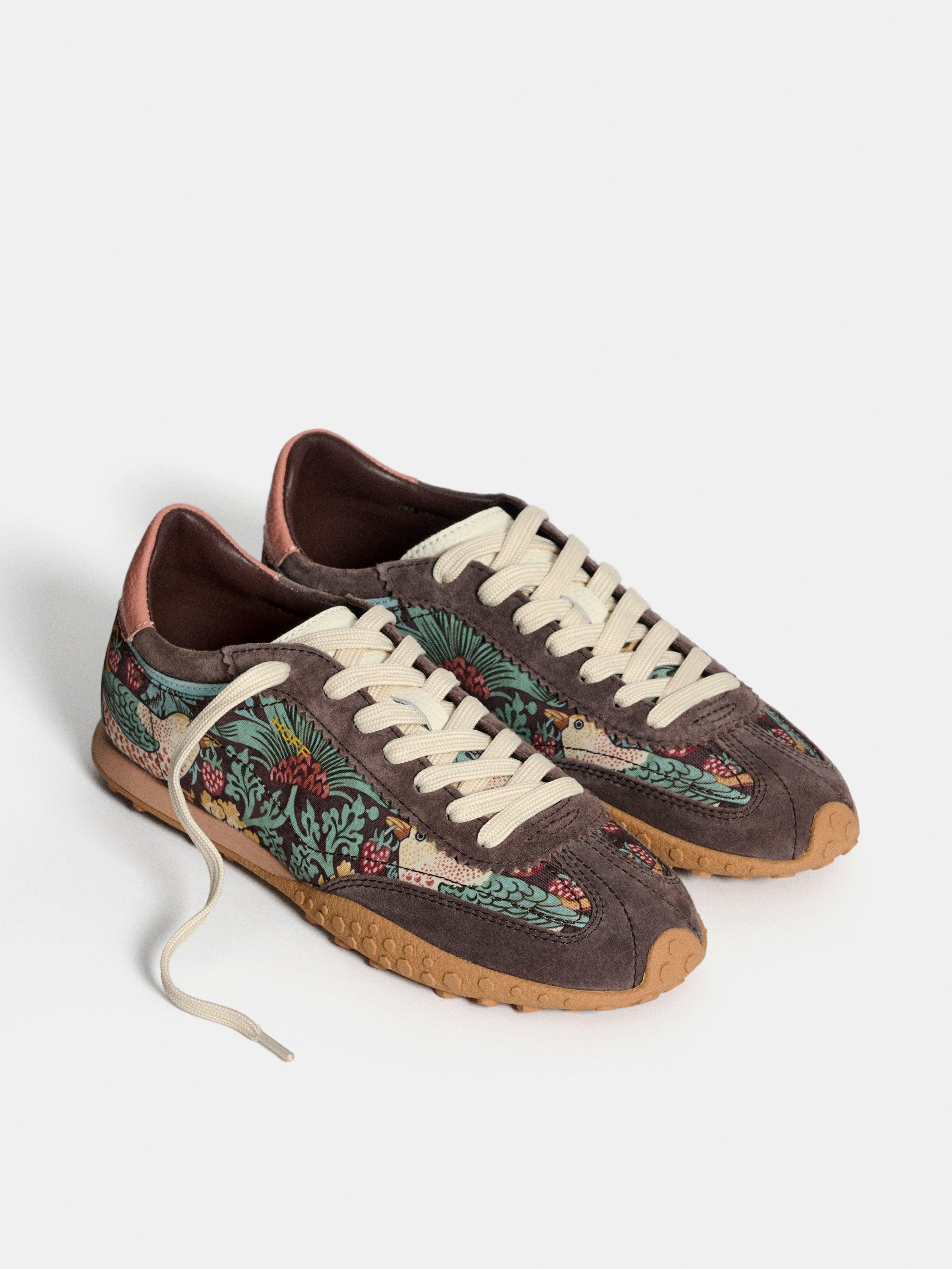 Ténis femininos com design boémio e fecho de atacadores Castanho-2