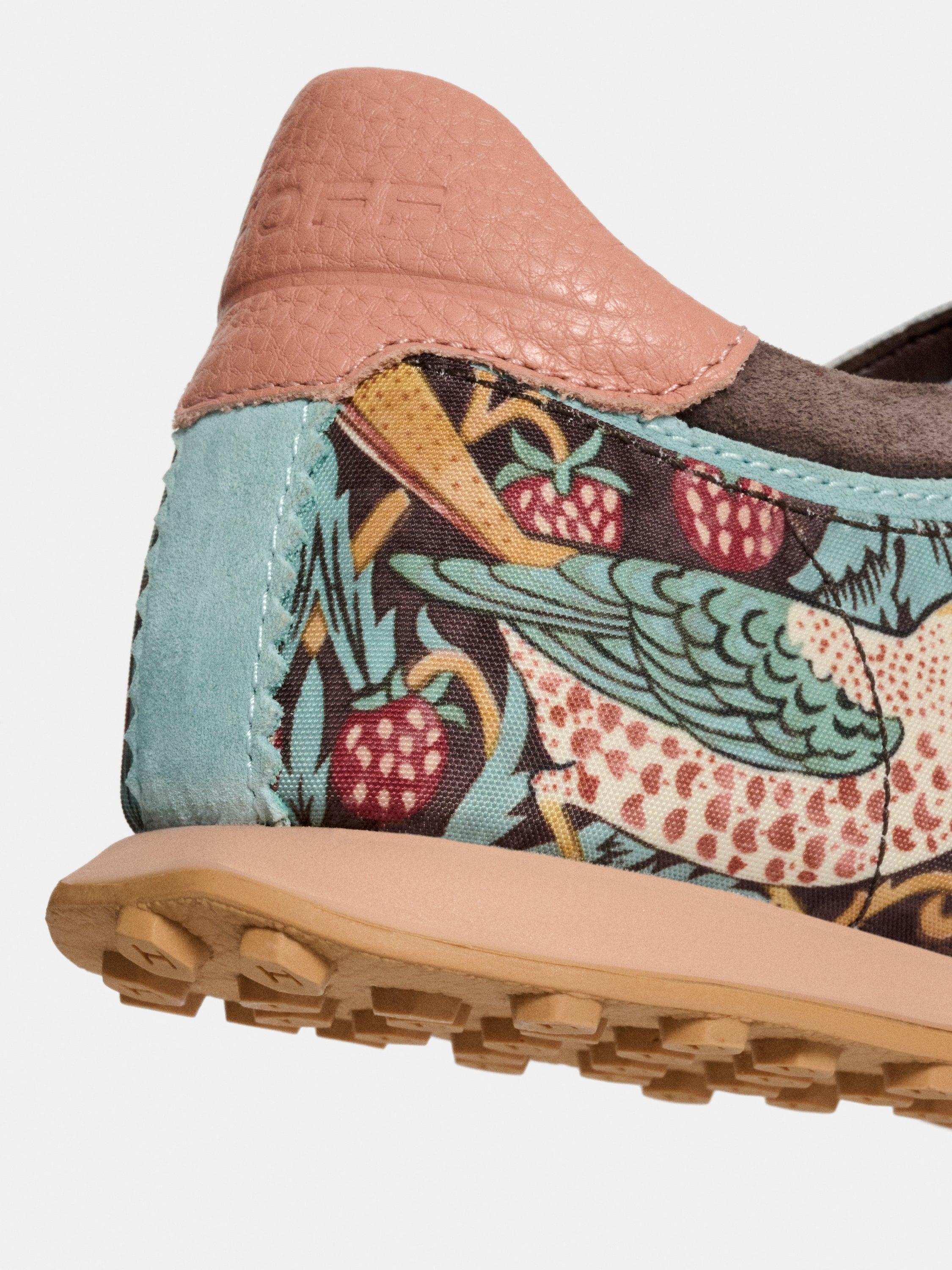 Ténis femininos com design boémio e fecho de atacadores Castanho-5