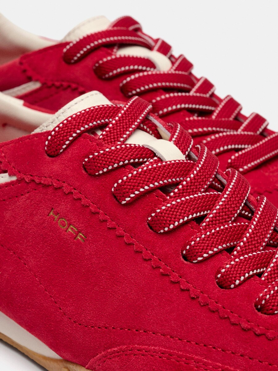 Sapatilhas Retro de Camurça com Atacadores Vermelho-3