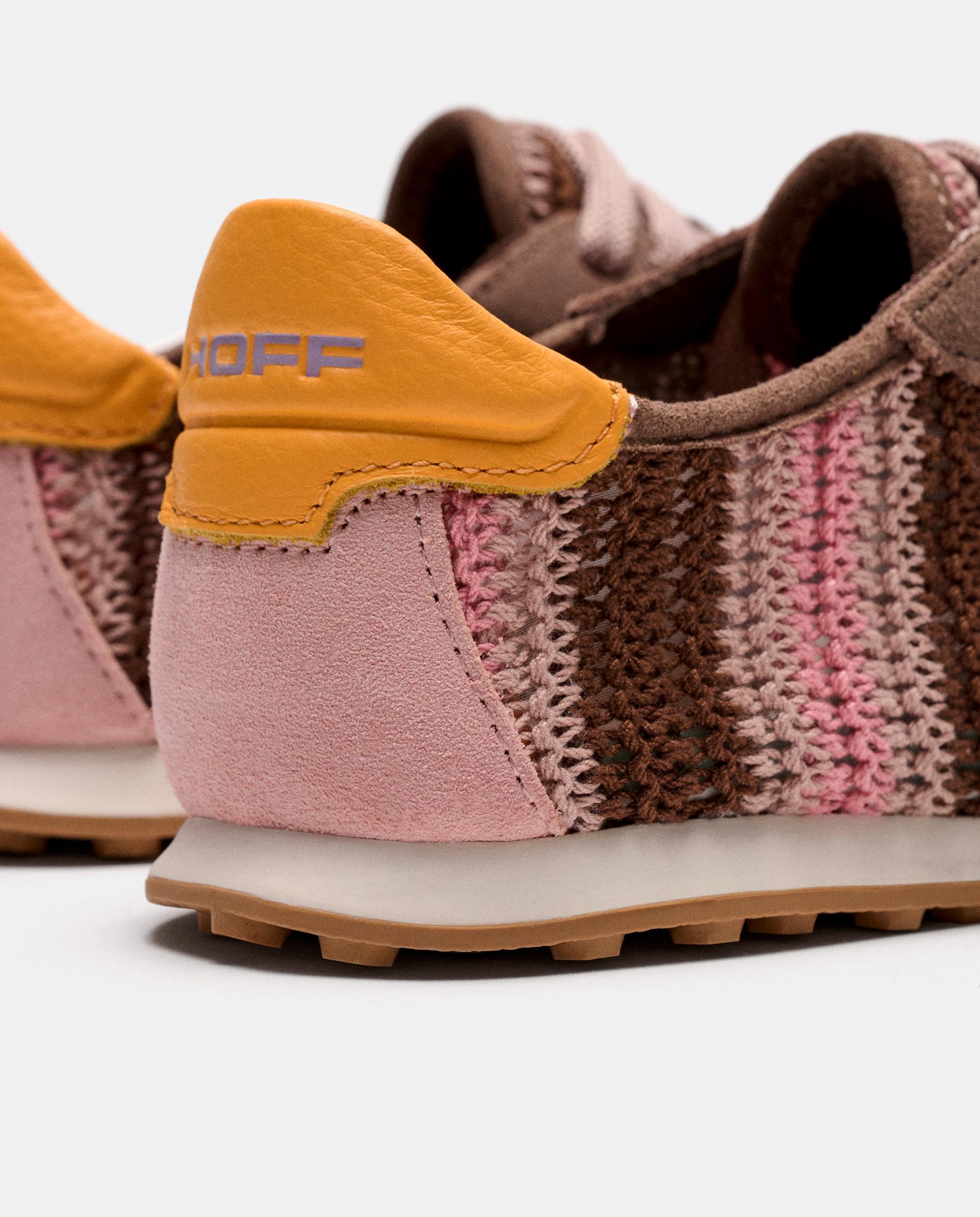 Sapatilhas Baixas em Pele com Sola de Borracha Castanho-5