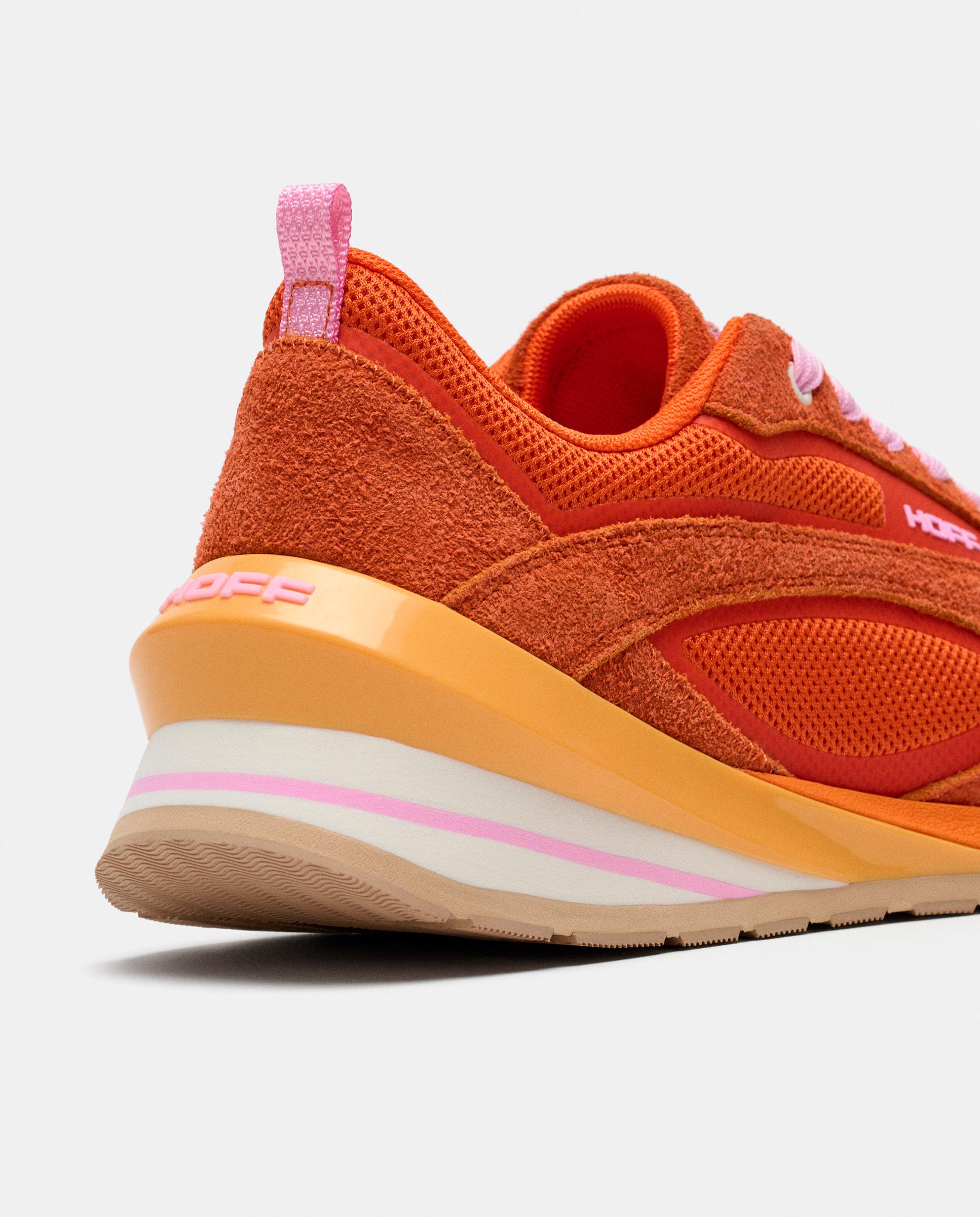 Sapatilhas Desportivas Runner em Combinação de Texturas Laranja-5