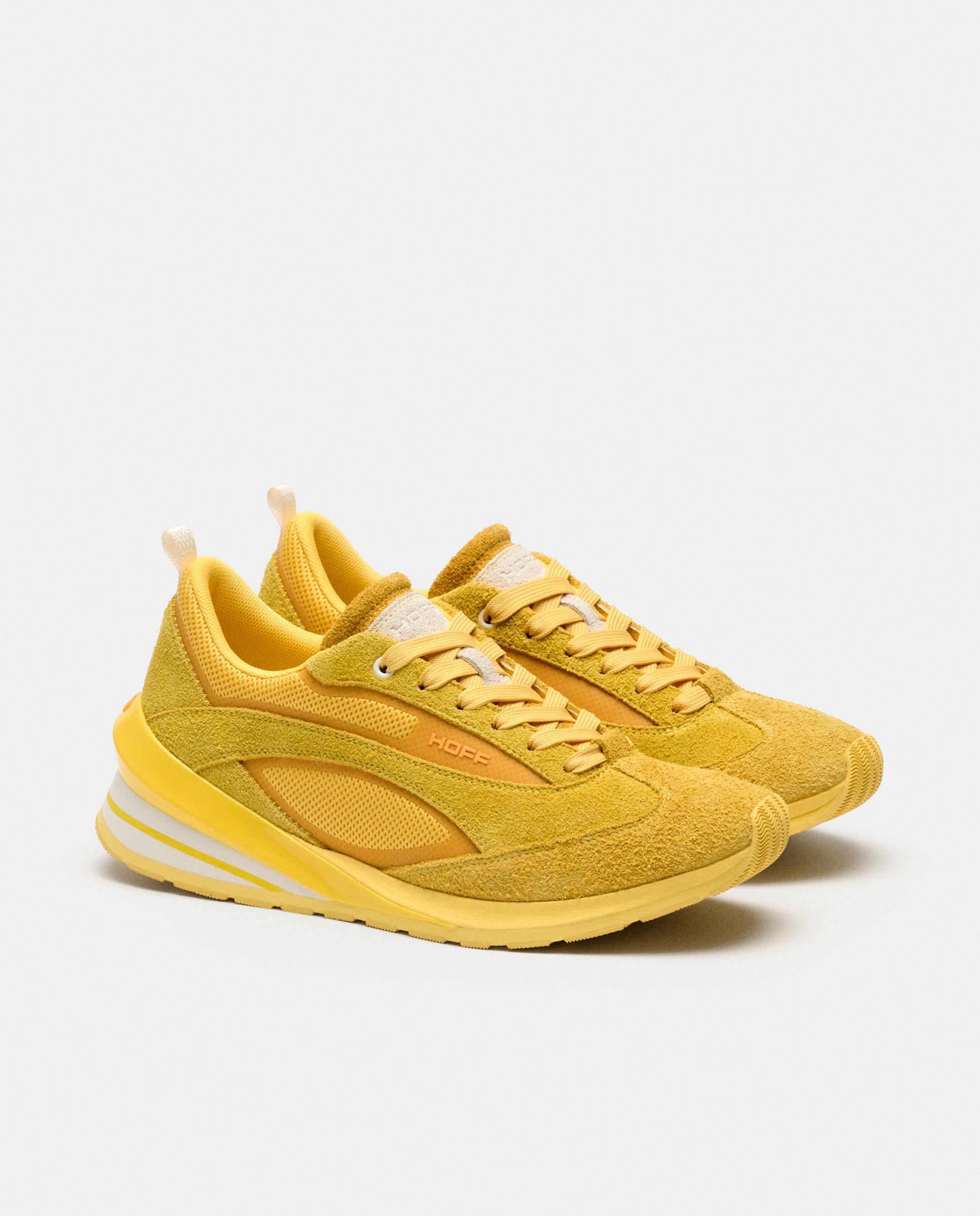 Sapatilhas Desportivas Runner em Combinação de Texturas Amarelo-2