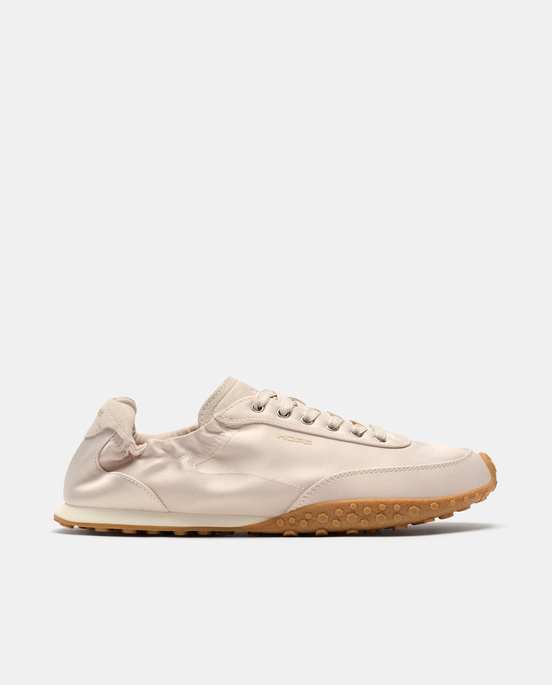 Sapatilhas Desportivas Bridge Satin com Elástico Franzido no Calcanhar Bege-1