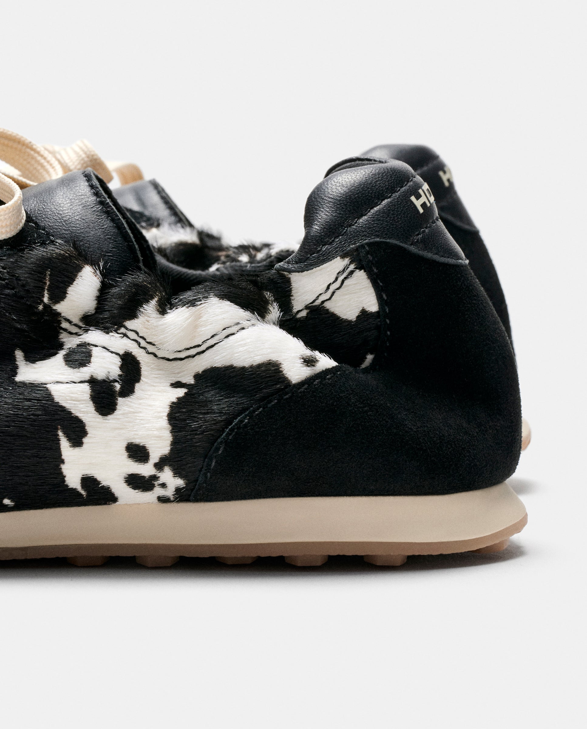Sapatilhas Bridge Cow Print de Pele Preto-3