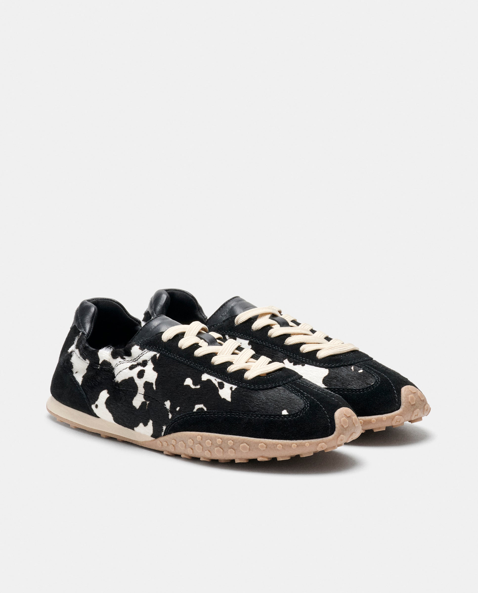 Sapatilhas Bridge Cow Print de Pele Preto-4