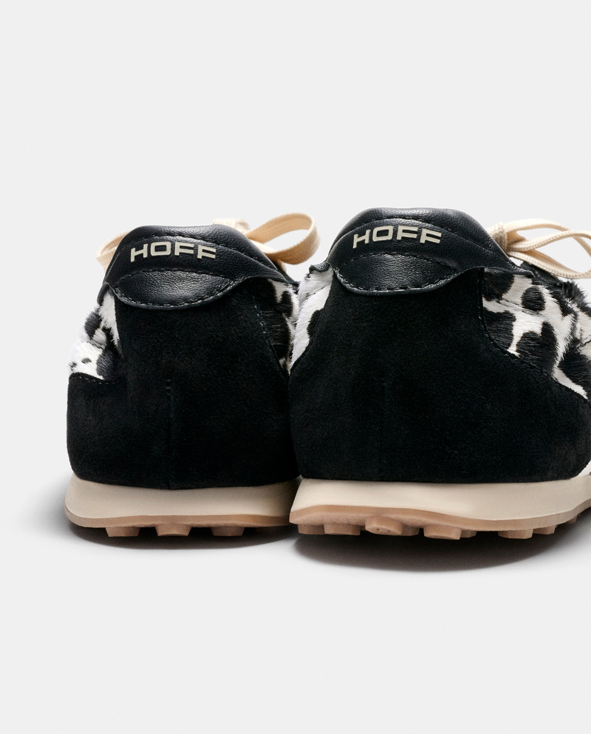 Sapatilhas Bridge Cow Print de Pele Preto-6