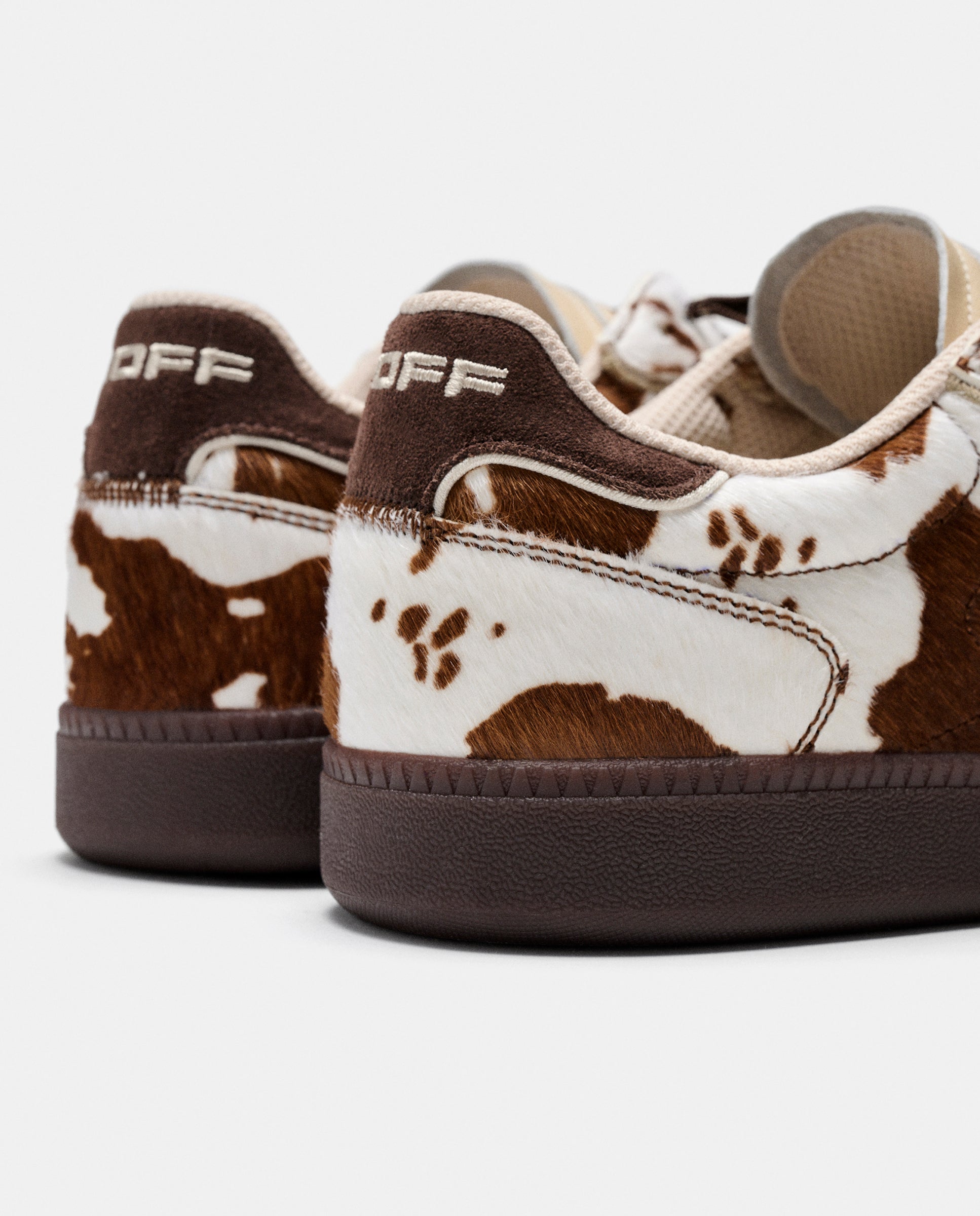 Sapatilhas Park Cow Print de Pele Castanho-6