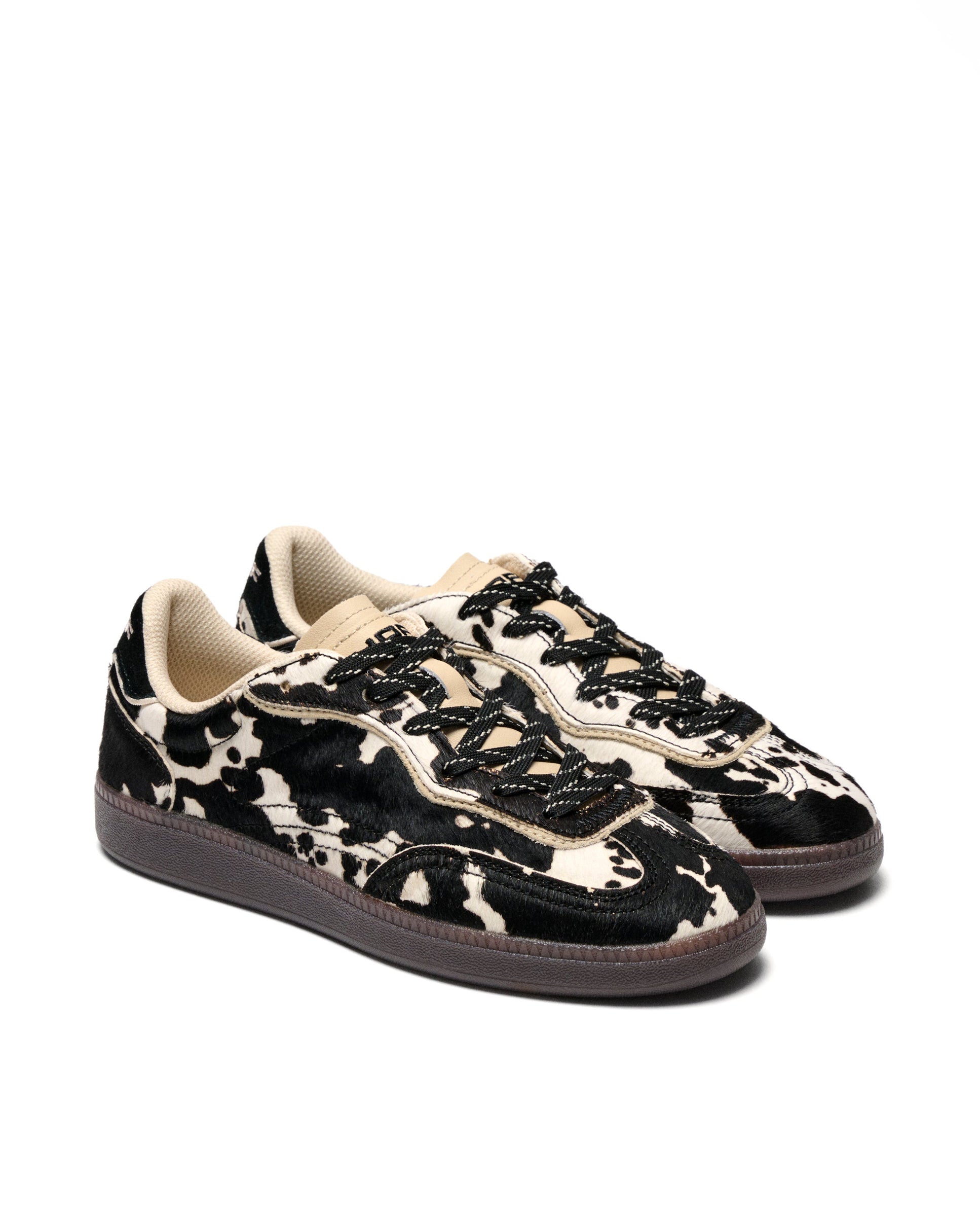 Sapatilhas Park Cow Print de Pele Preto-2