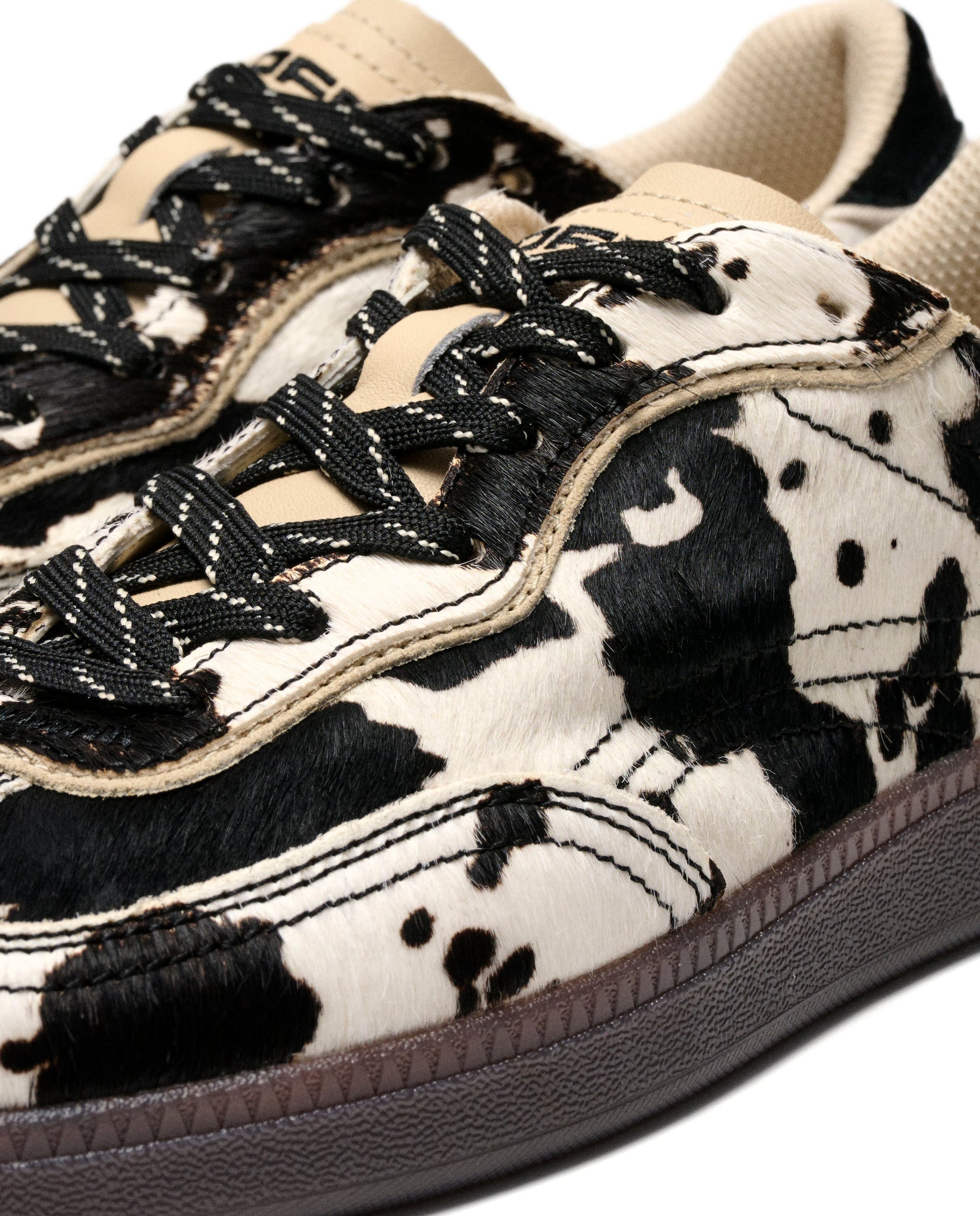 Sapatilhas Park Cow Print de Pele Preto-3