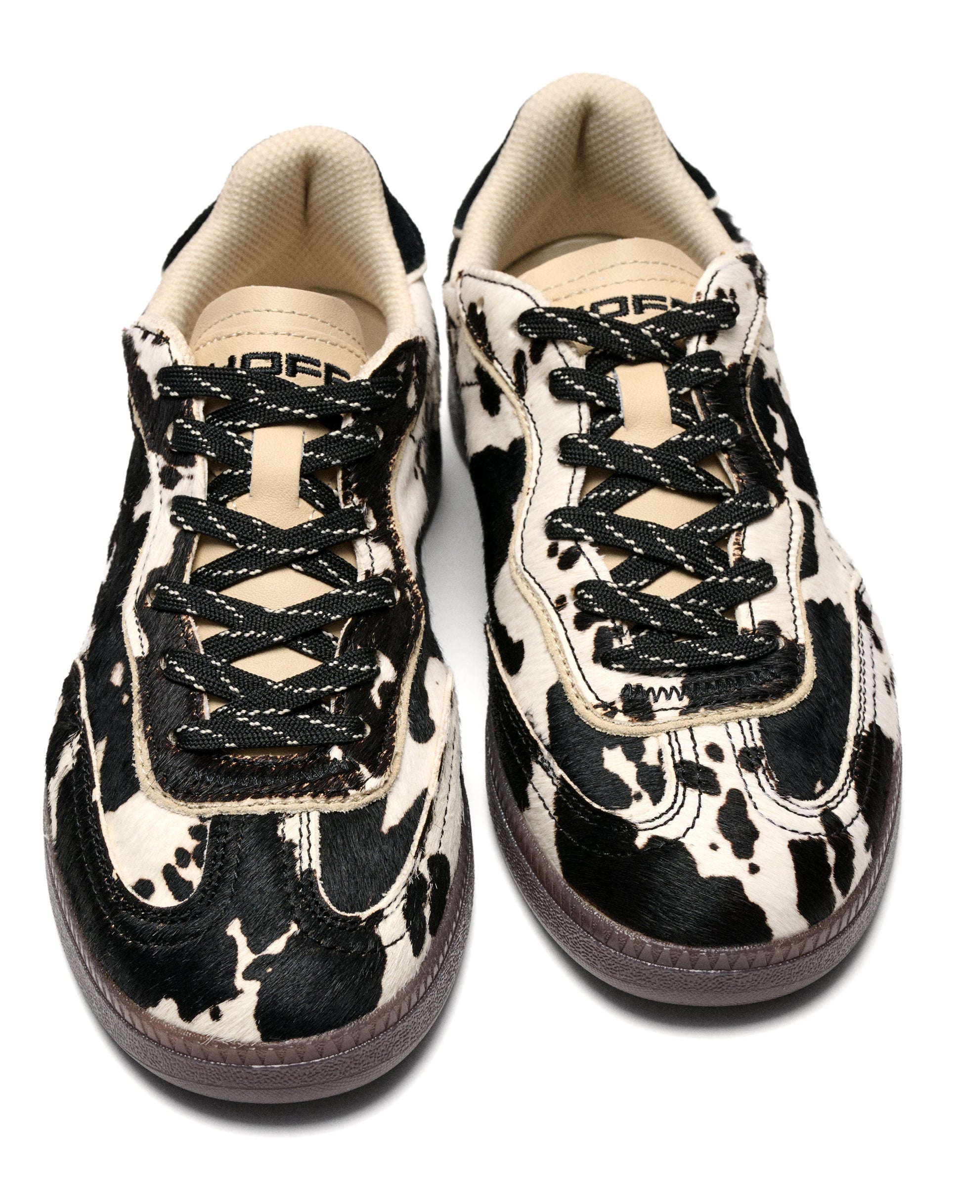 Sapatilhas Park Cow Print de Pele Preto-4