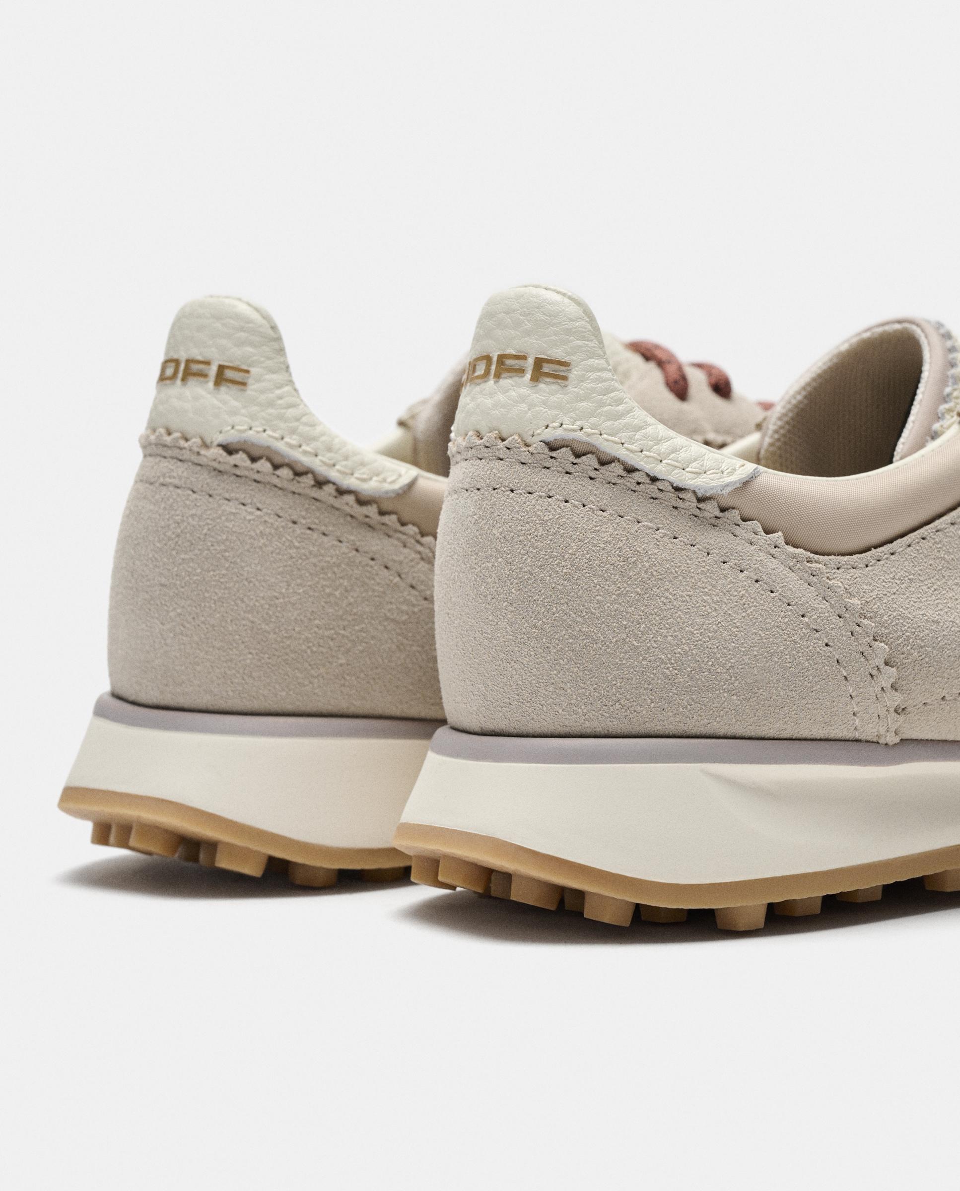 Sapatilhas Desportivas Bridge Mkii de Materiais Combinados Bege-4
