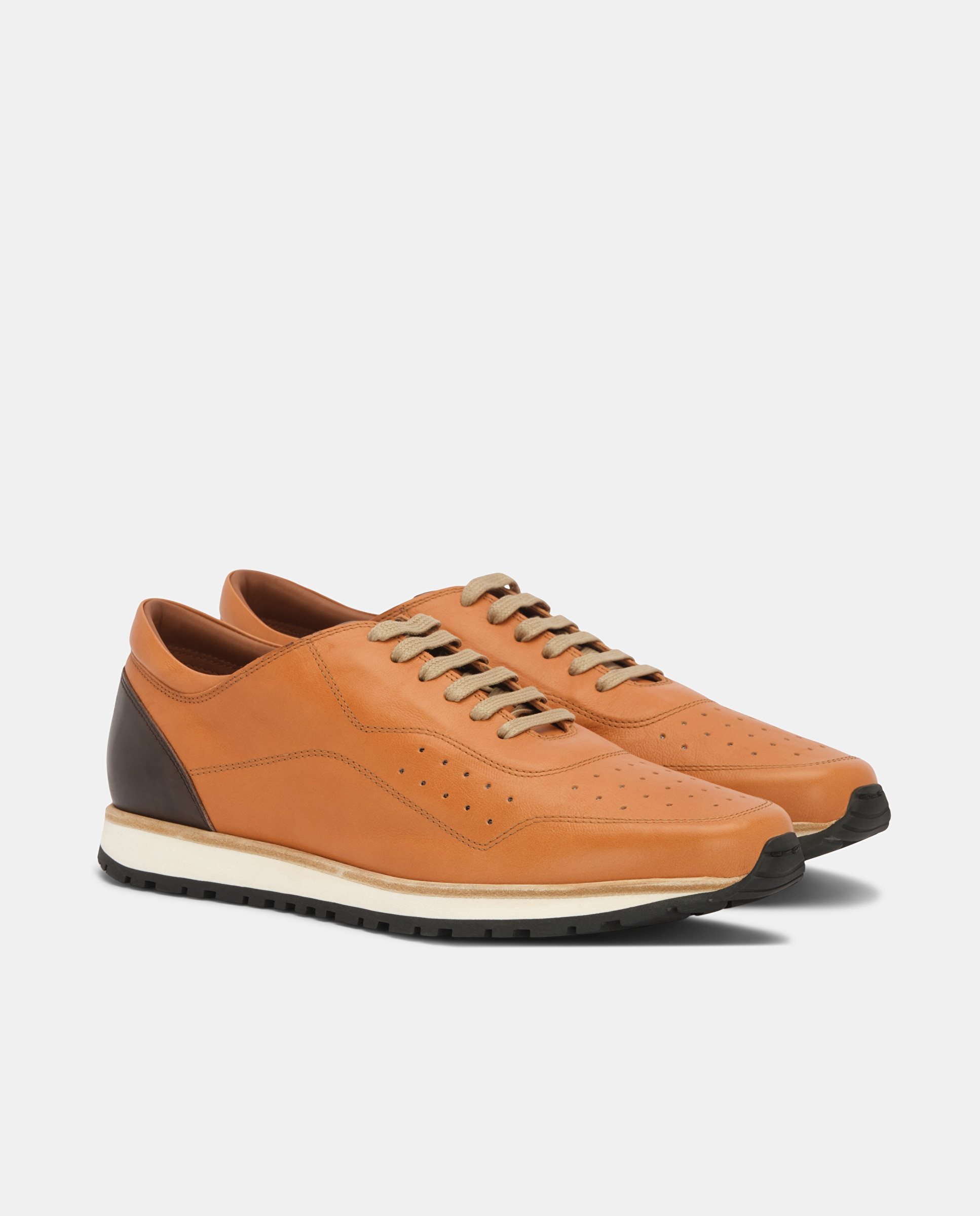 Sapatilhas Retro Tokyo em Castanho de Pele Natural-2