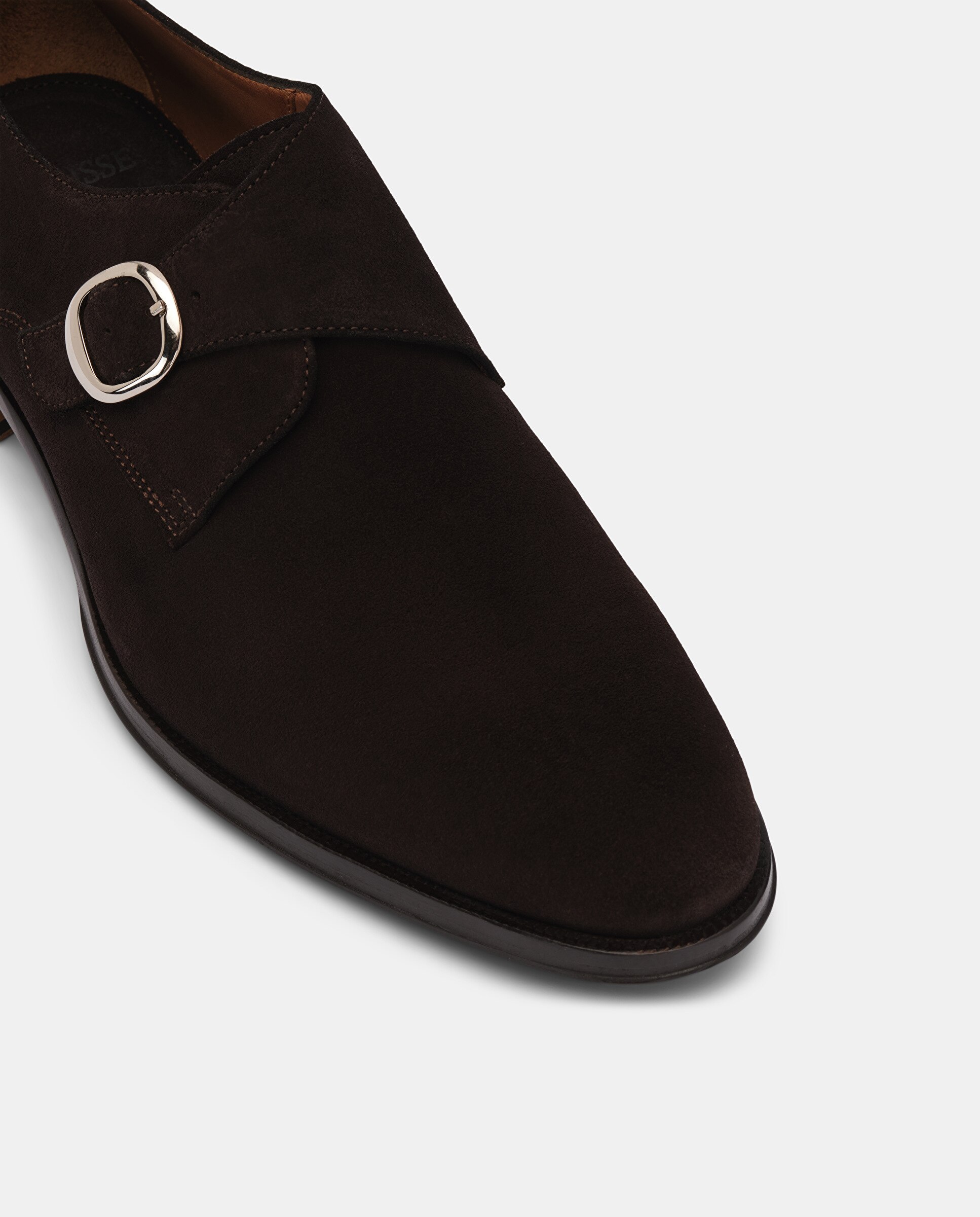 Bluchers Lenox de Pele com Fivelas Castanho-escuro-4