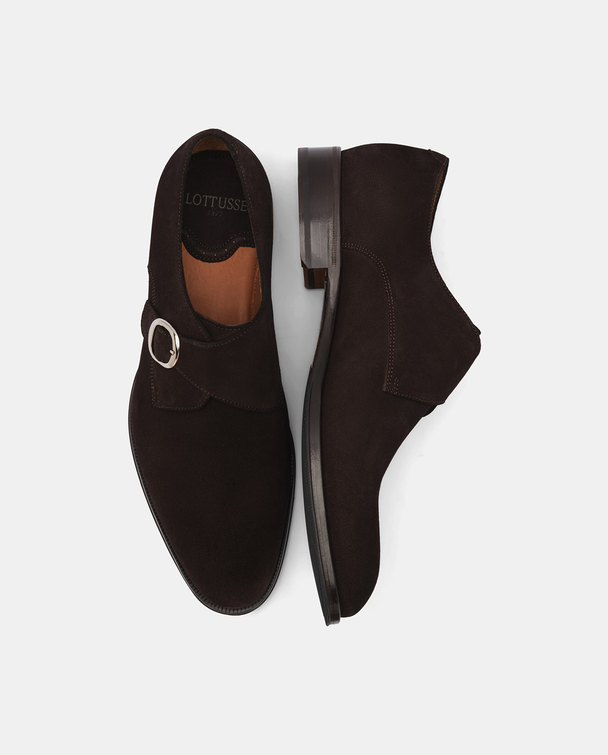 Bluchers Lenox de Pele com Fivelas Castanho-escuro-6