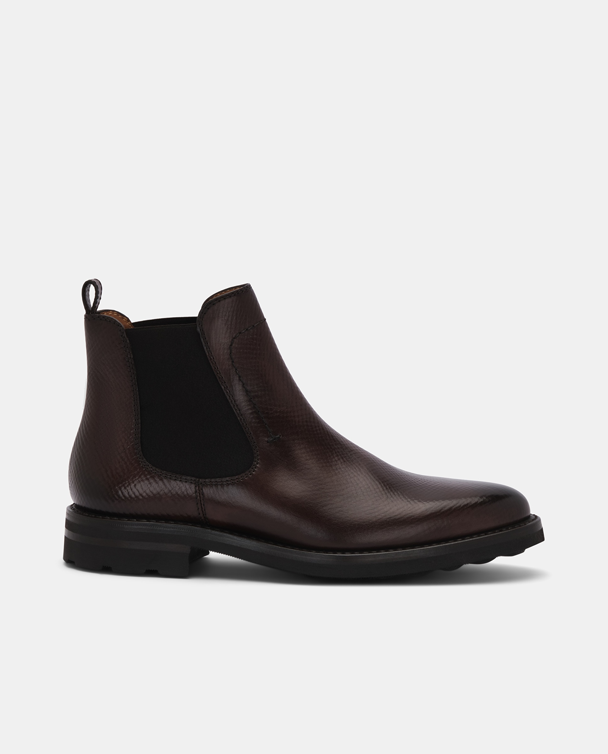 Botins Premium de Pele de Bovino em Moka Castanho-claro-1