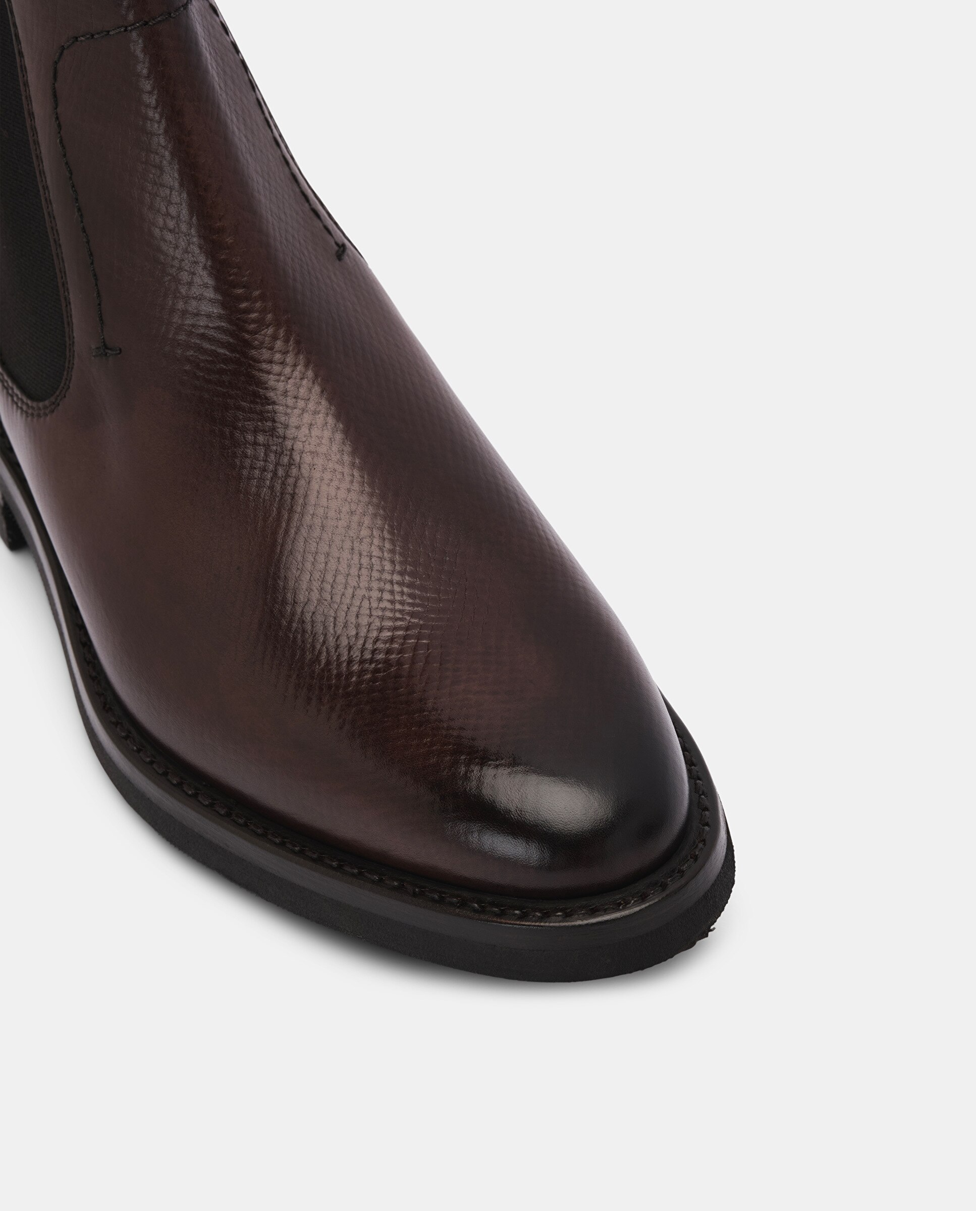 Botins Premium de Pele de Bovino em Moka Castanho-claro-4