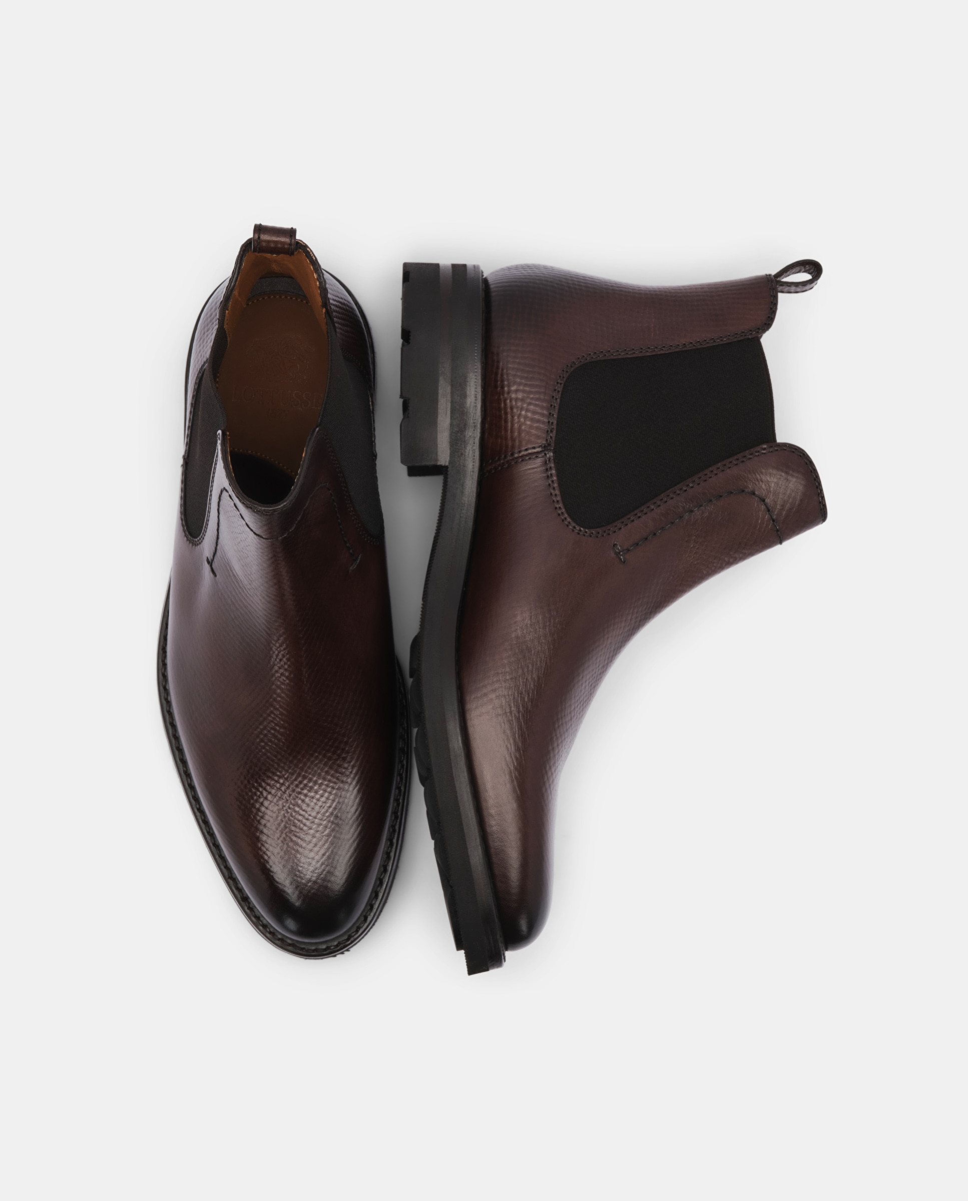 Botins Premium de Pele de Bovino em Moka Castanho-claro-6