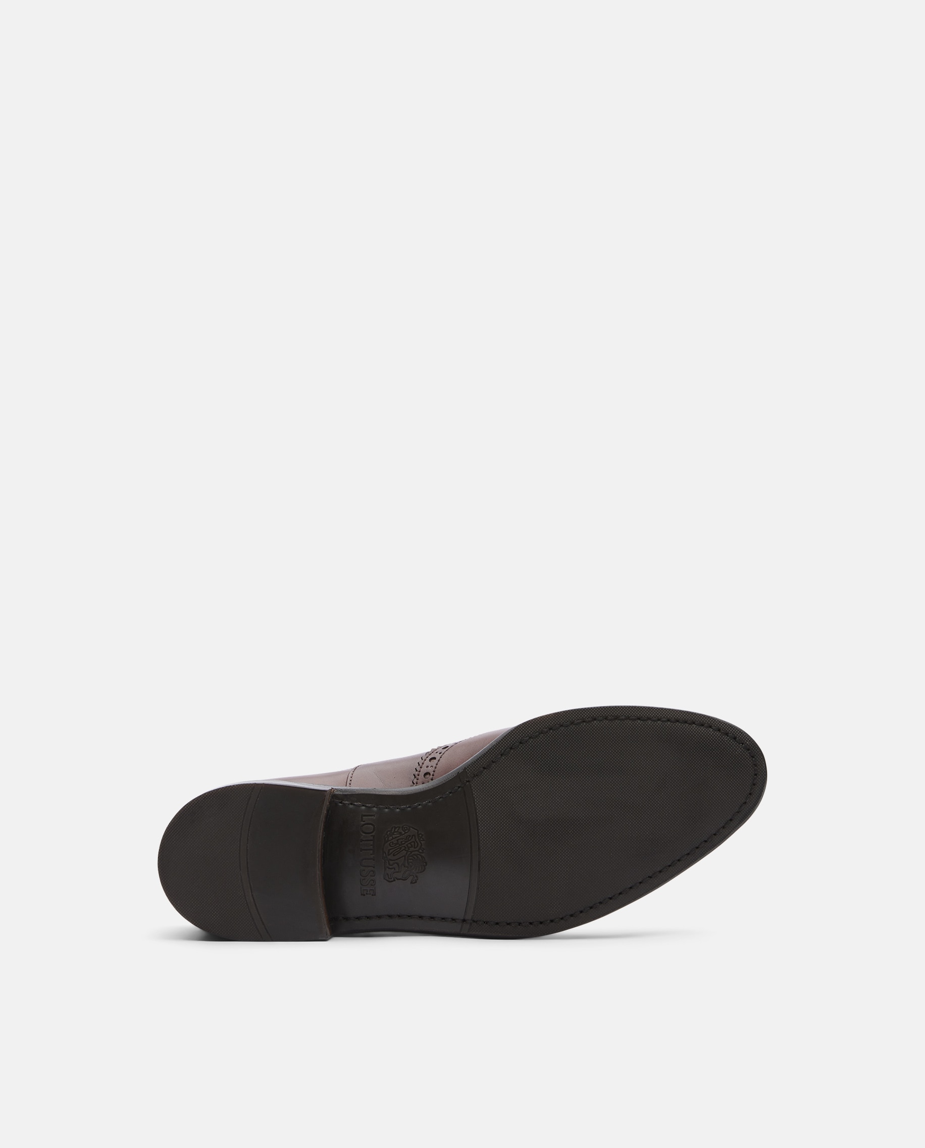 Sapatos com Fivela em Pele com Gravação em Relevo - Castanho Bordeaux-5