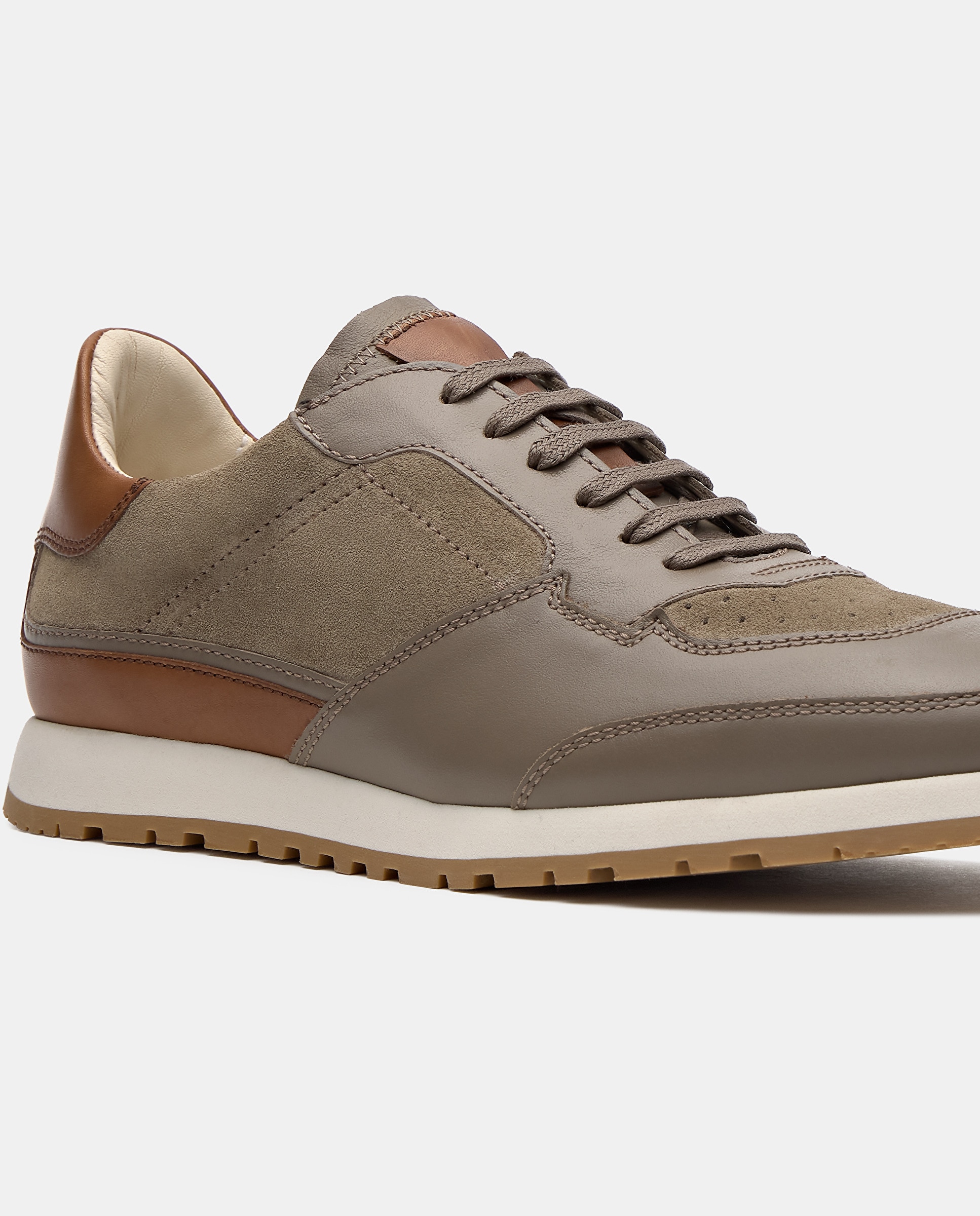 Sneakers Mancor de Pele Bovino Taupe-4