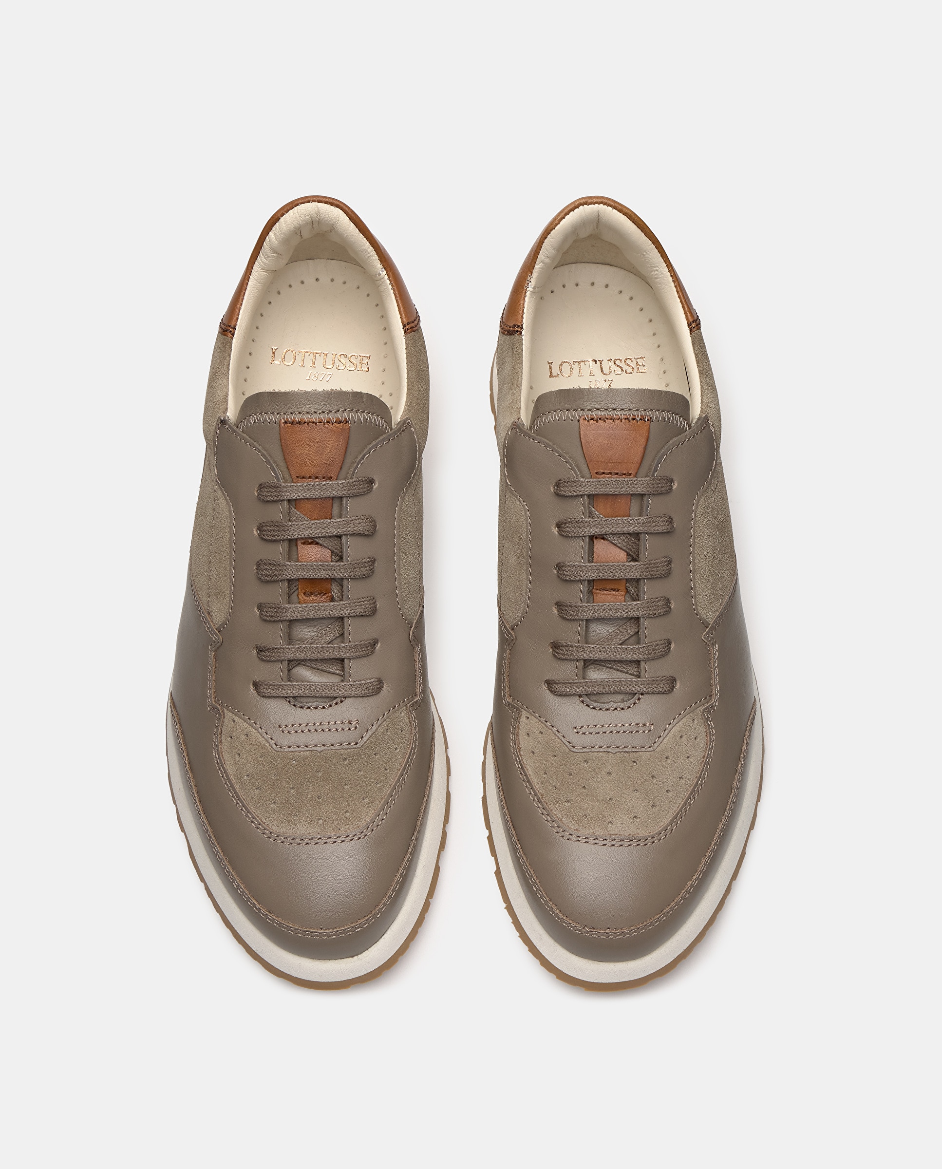 Sneakers Mancor de Pele Bovino Taupe-6