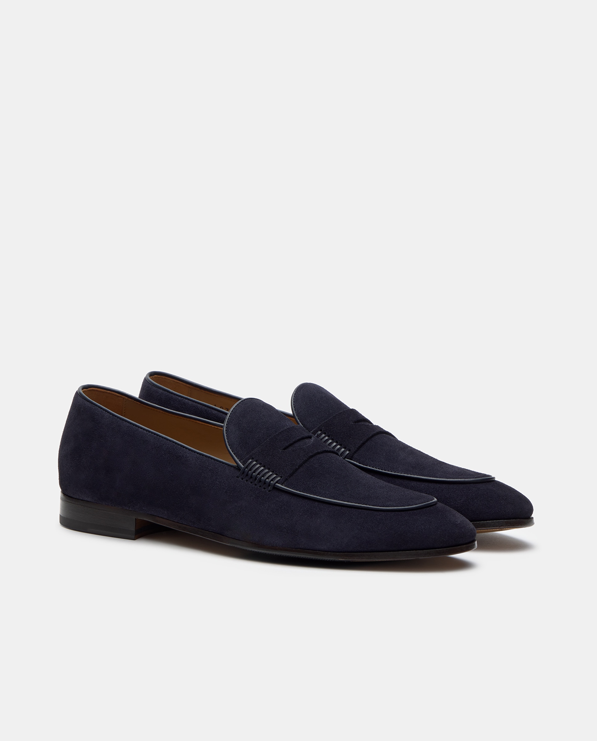 Mocassins Formais de Pele de Bovino Escovada Azul-marinho-2
