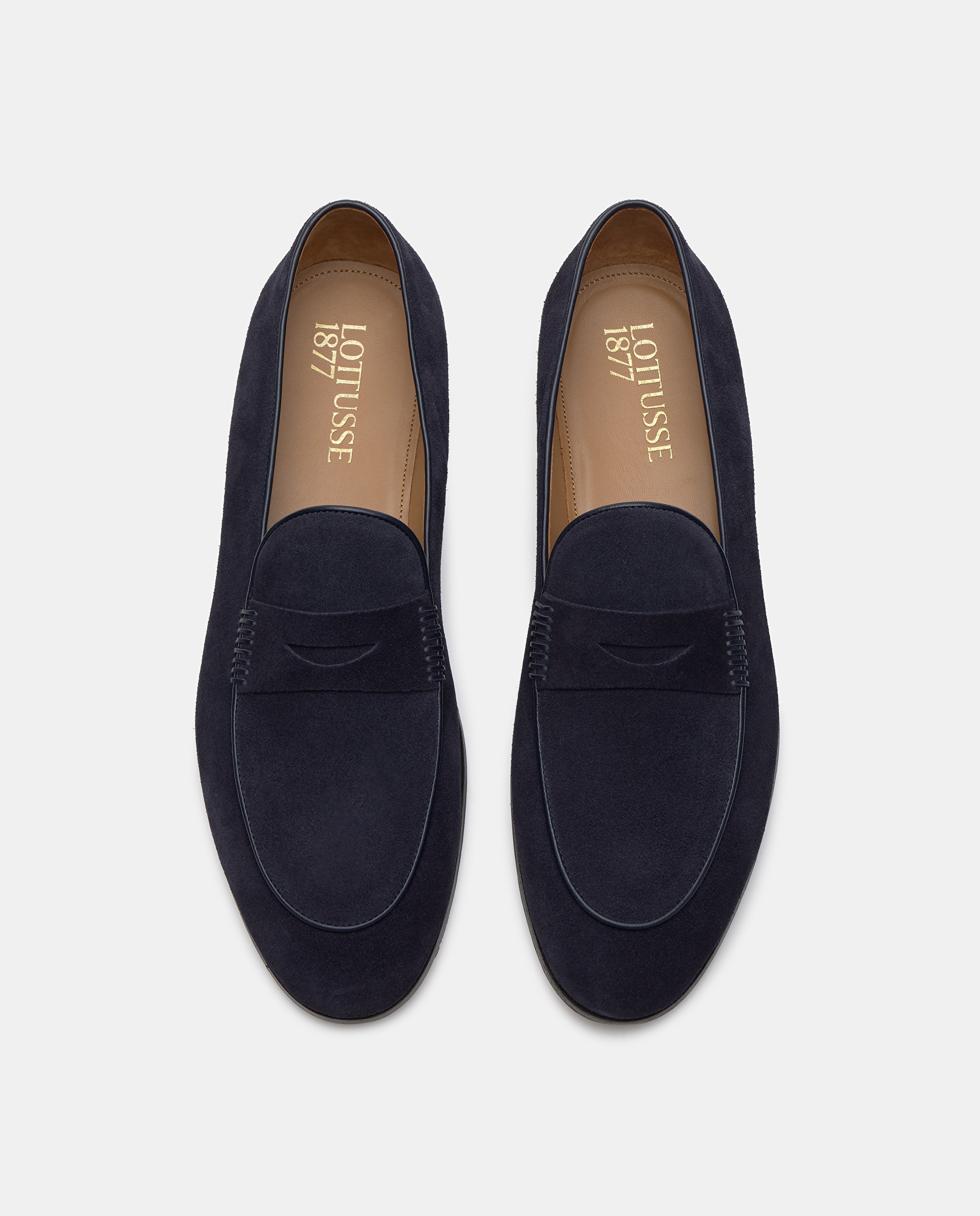Mocassins Formais de Pele de Bovino Escovada Azul-marinho-6