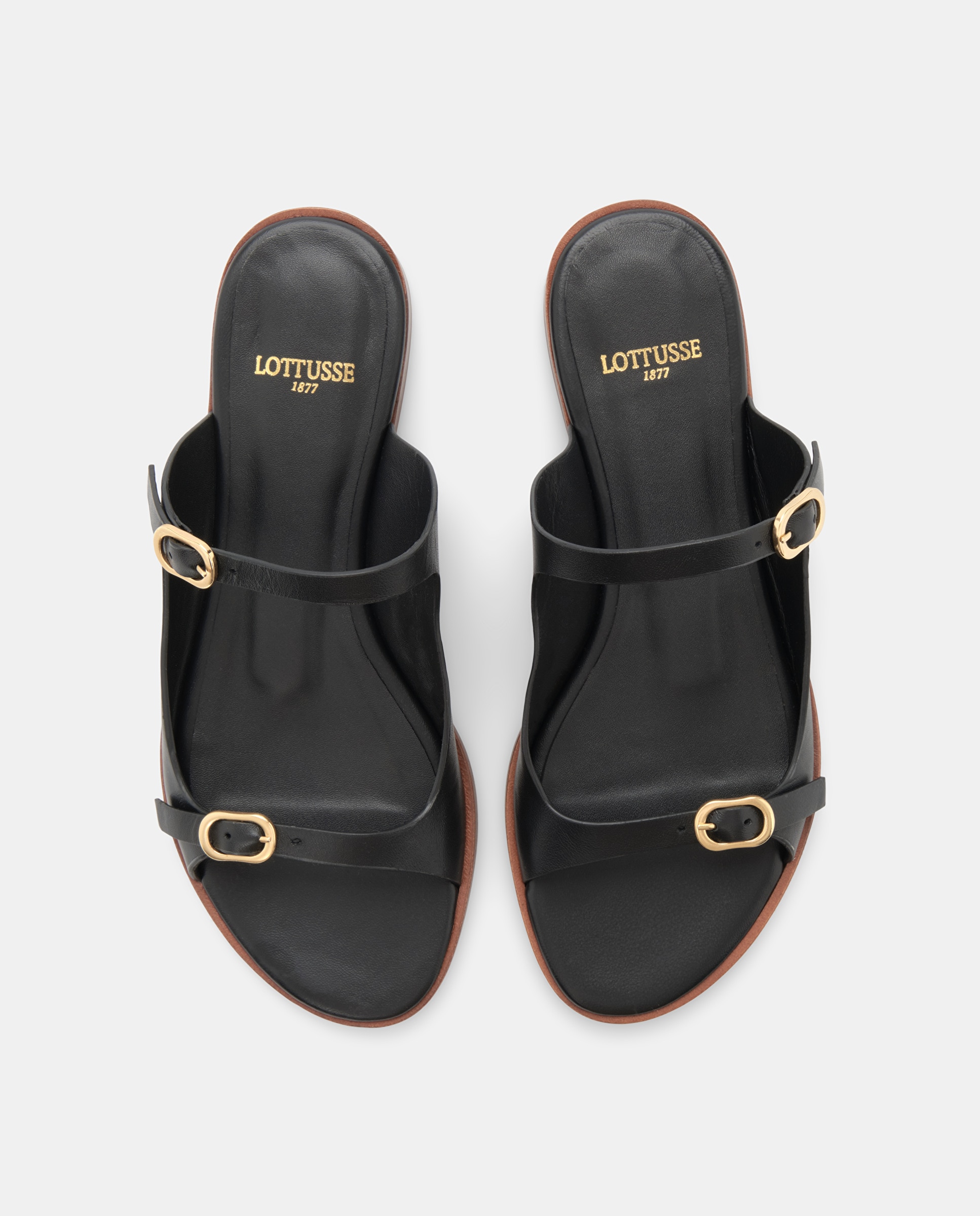 Sandálias Rasas em Preto de Cordeiro Suave Preto-4