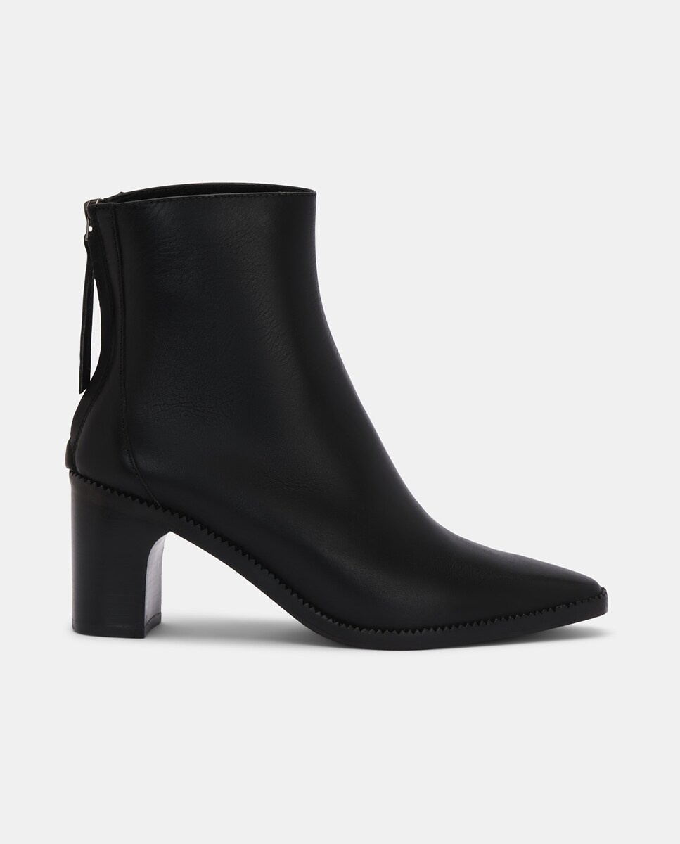 Botins Germain de Pele com Fecho de Correr Preto-1