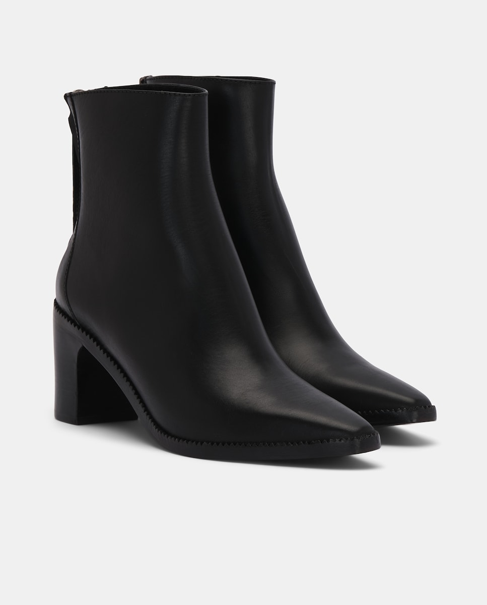 Botins Germain de Pele com Fecho de Correr Preto-2