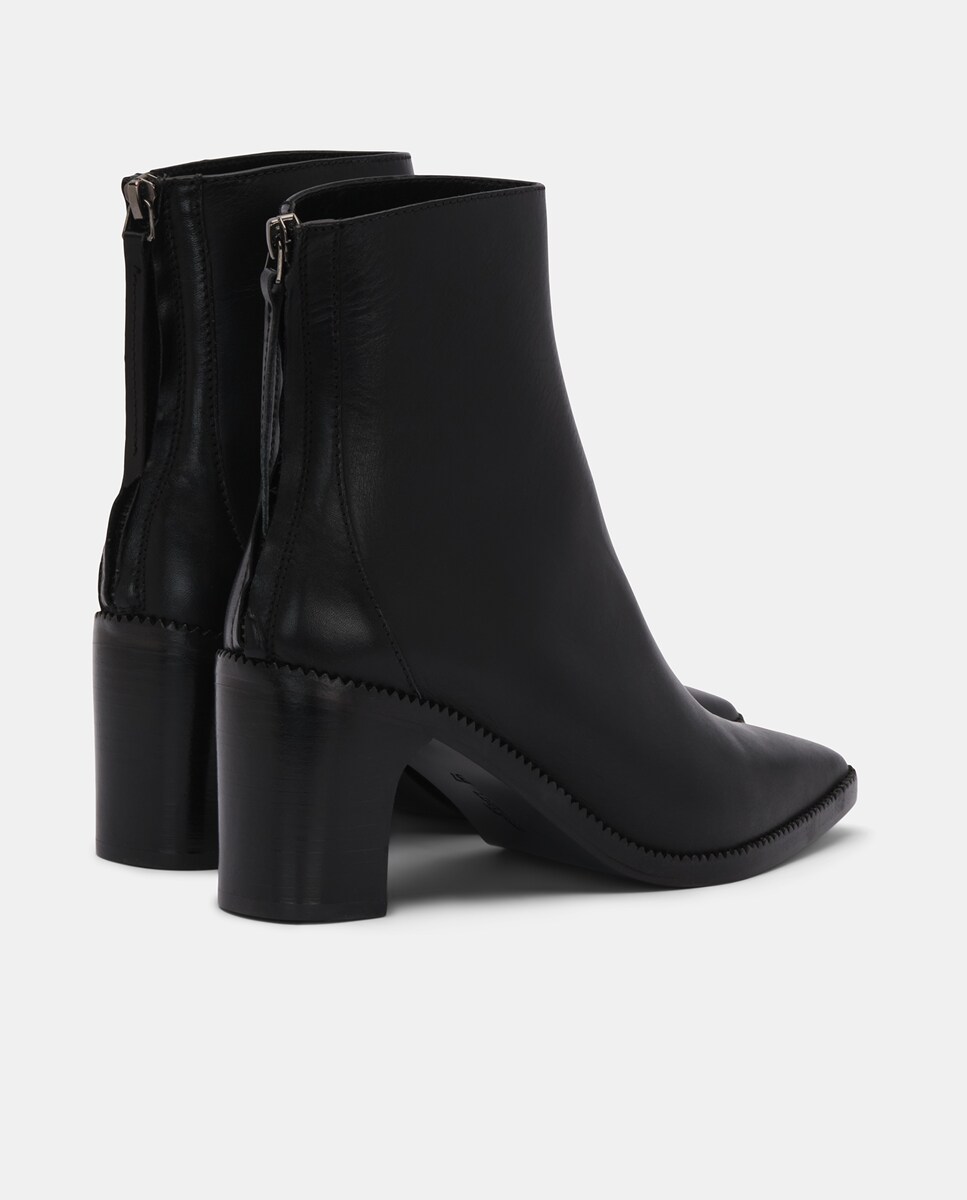 Botins Germain de Pele com Fecho de Correr Preto-3