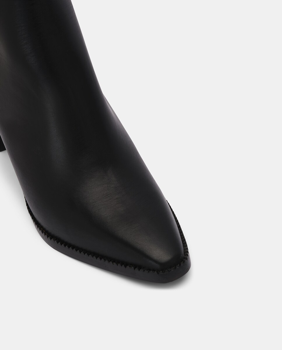 Botins Germain de Pele com Fecho de Correr Preto-4
