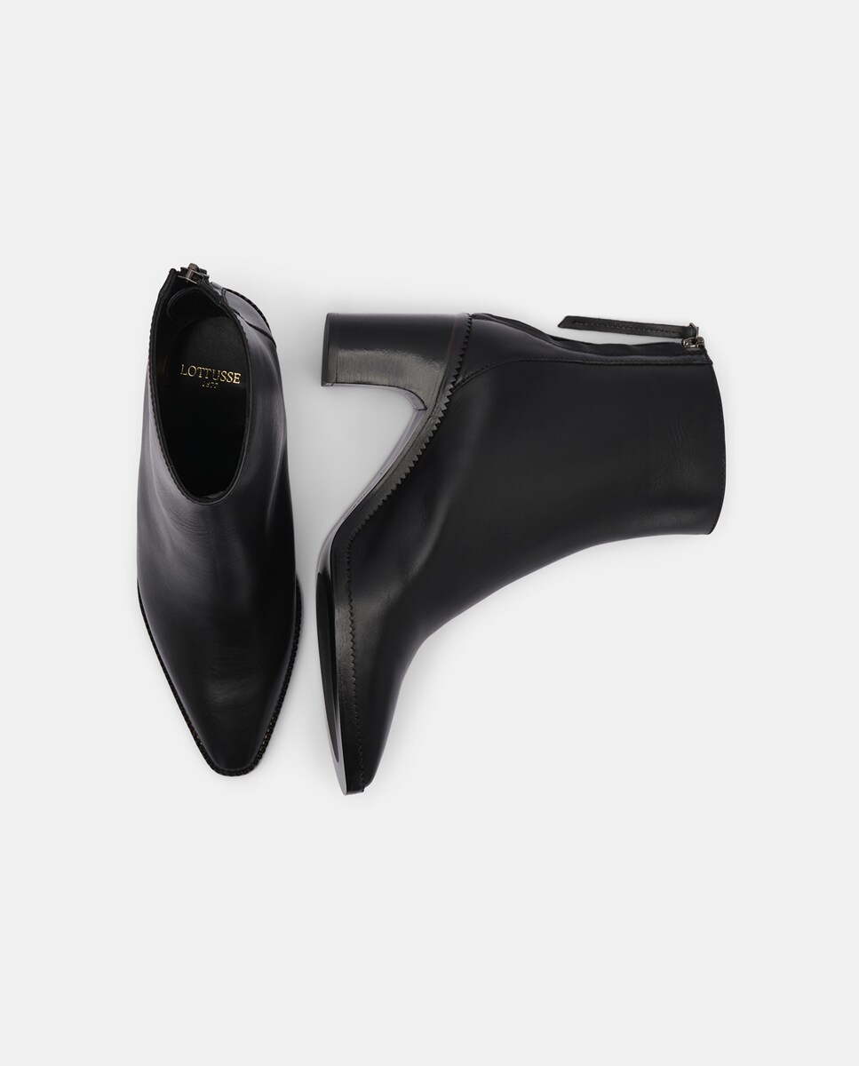 Botins Germain de Pele com Fecho de Correr Preto-6