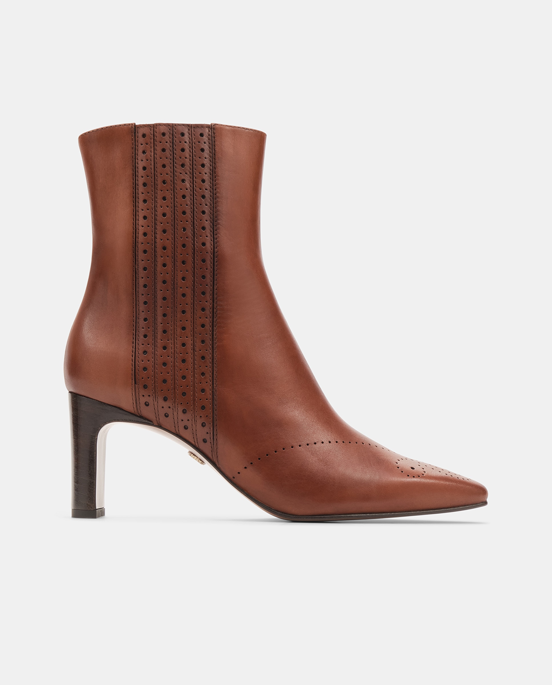 Imagem 0 de Botins Fecho Zip Smithson de Pele de Bovino em Castanho