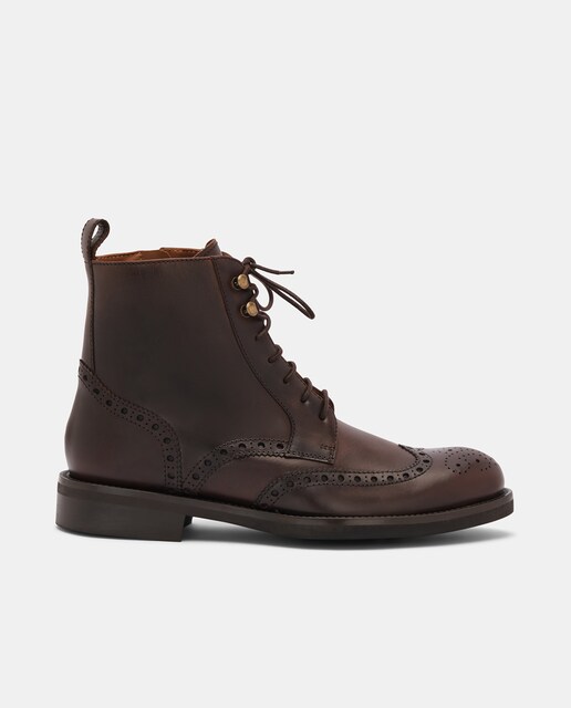 Imagem 0 de Botas Chelsea de Pele com Fecho em Castanho