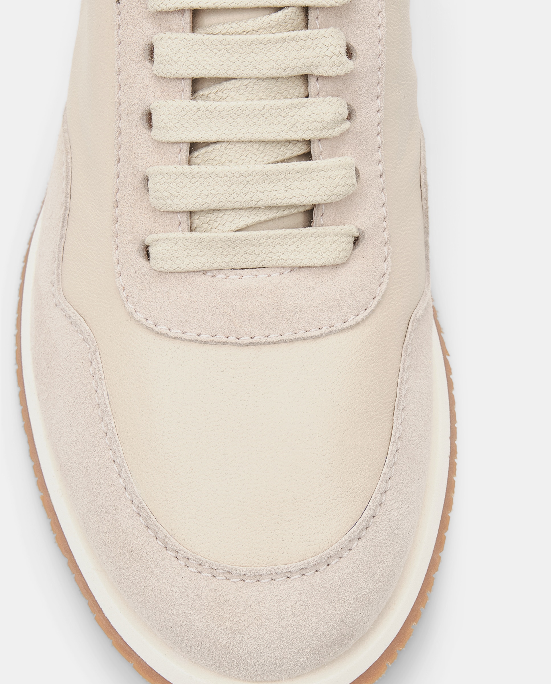 Sapatilhas de Pele Mancor de Camurça de Cordeiro com Atacadores Branco-marfim-4