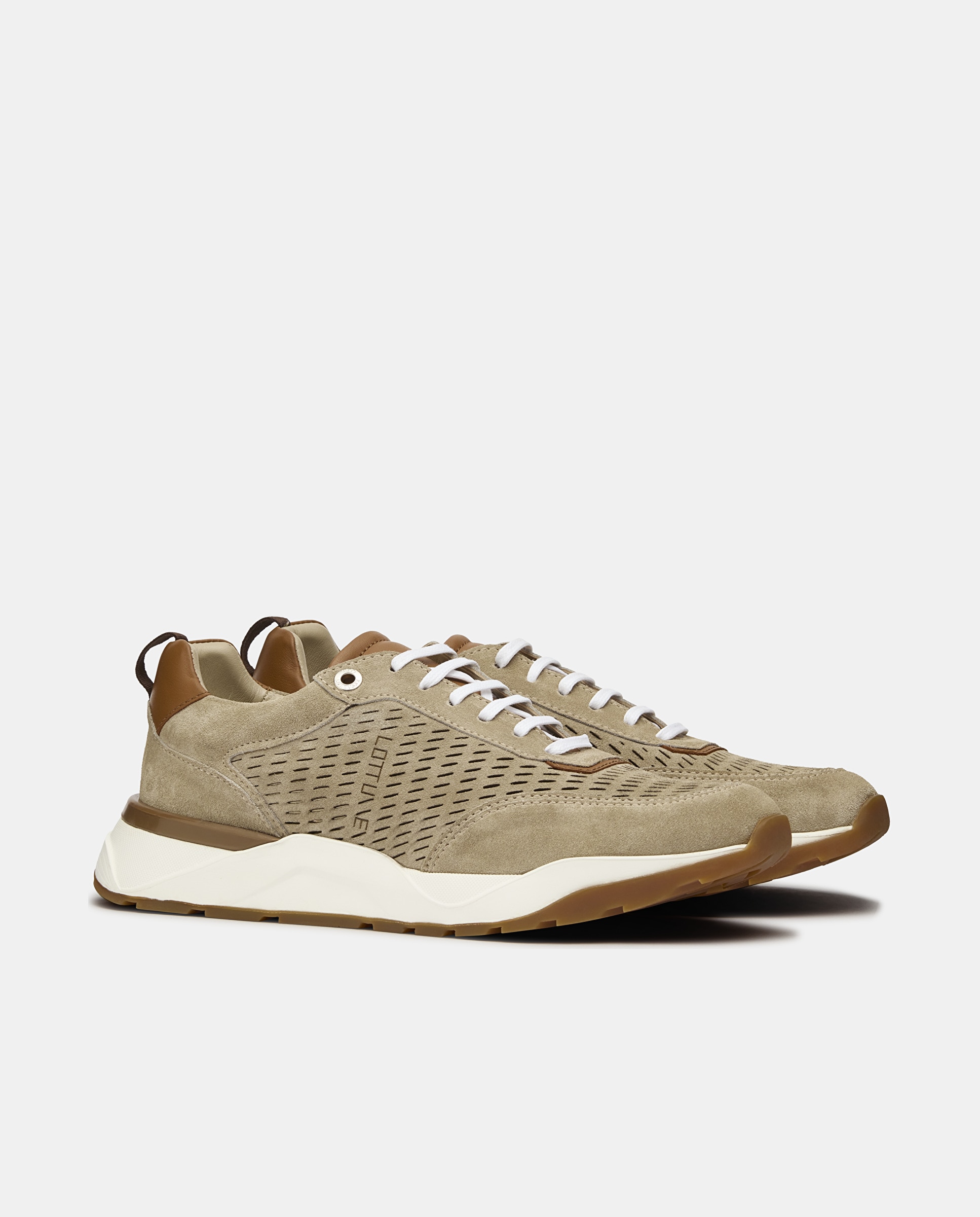 Sapatilhas Osaka de Pele de Bovino em Taupe Taupe-2