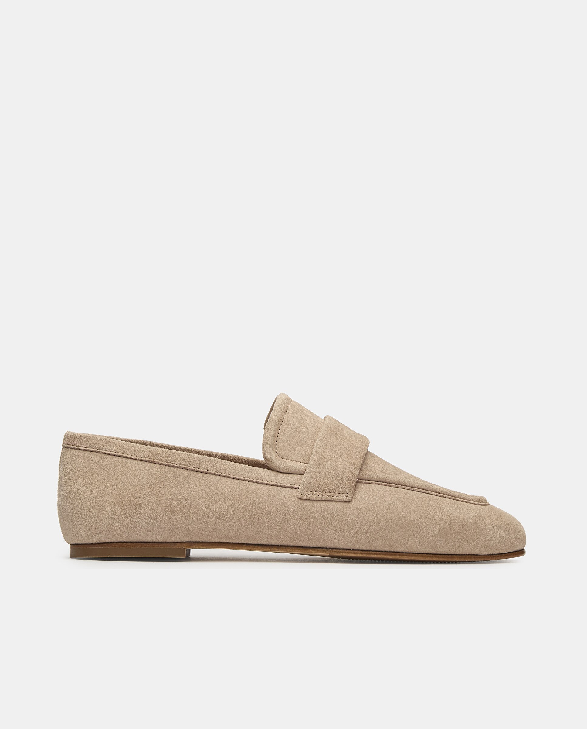Mocassins de Pele com Tira Bege-1
