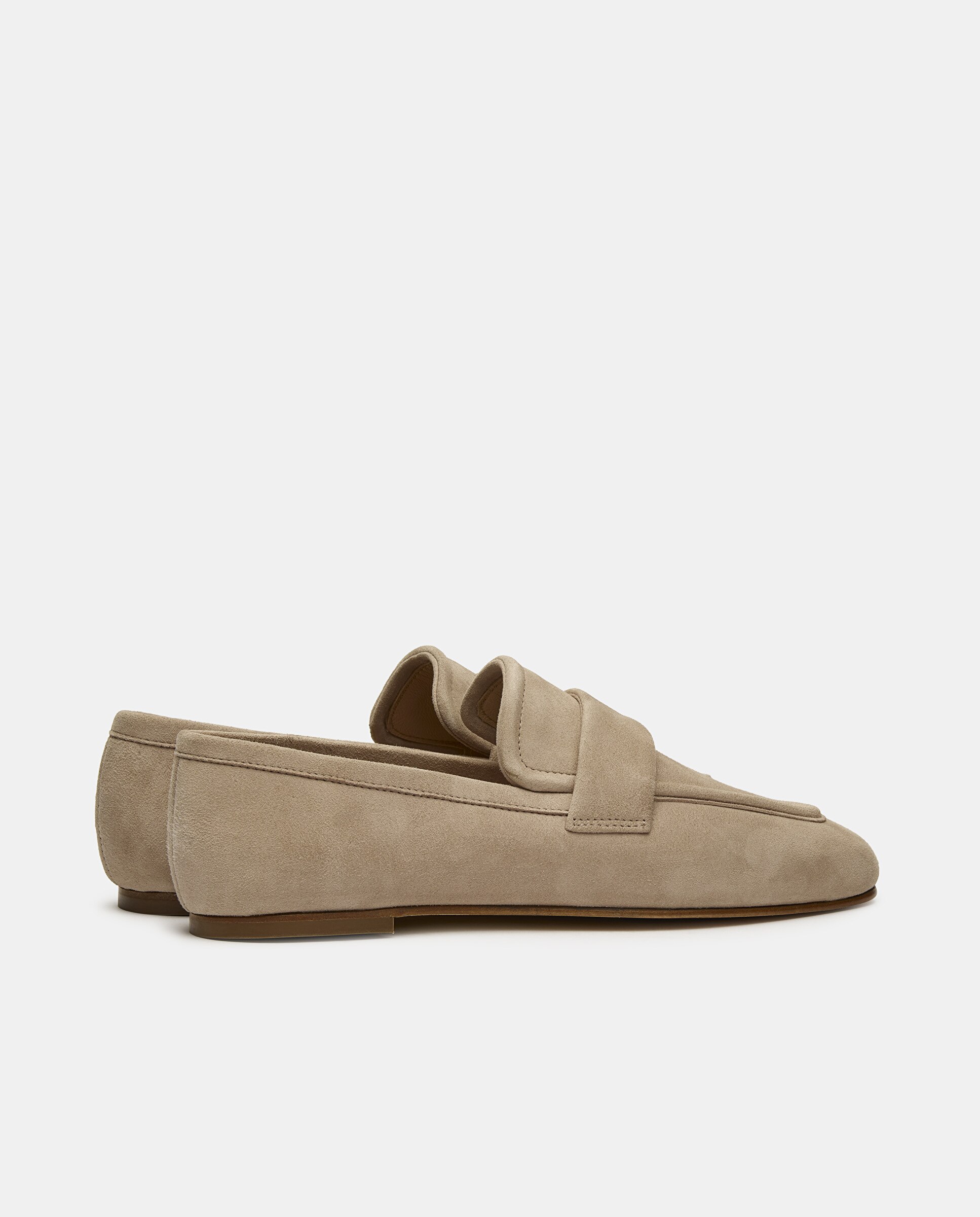 Mocassins de Pele com Tira Bege-3