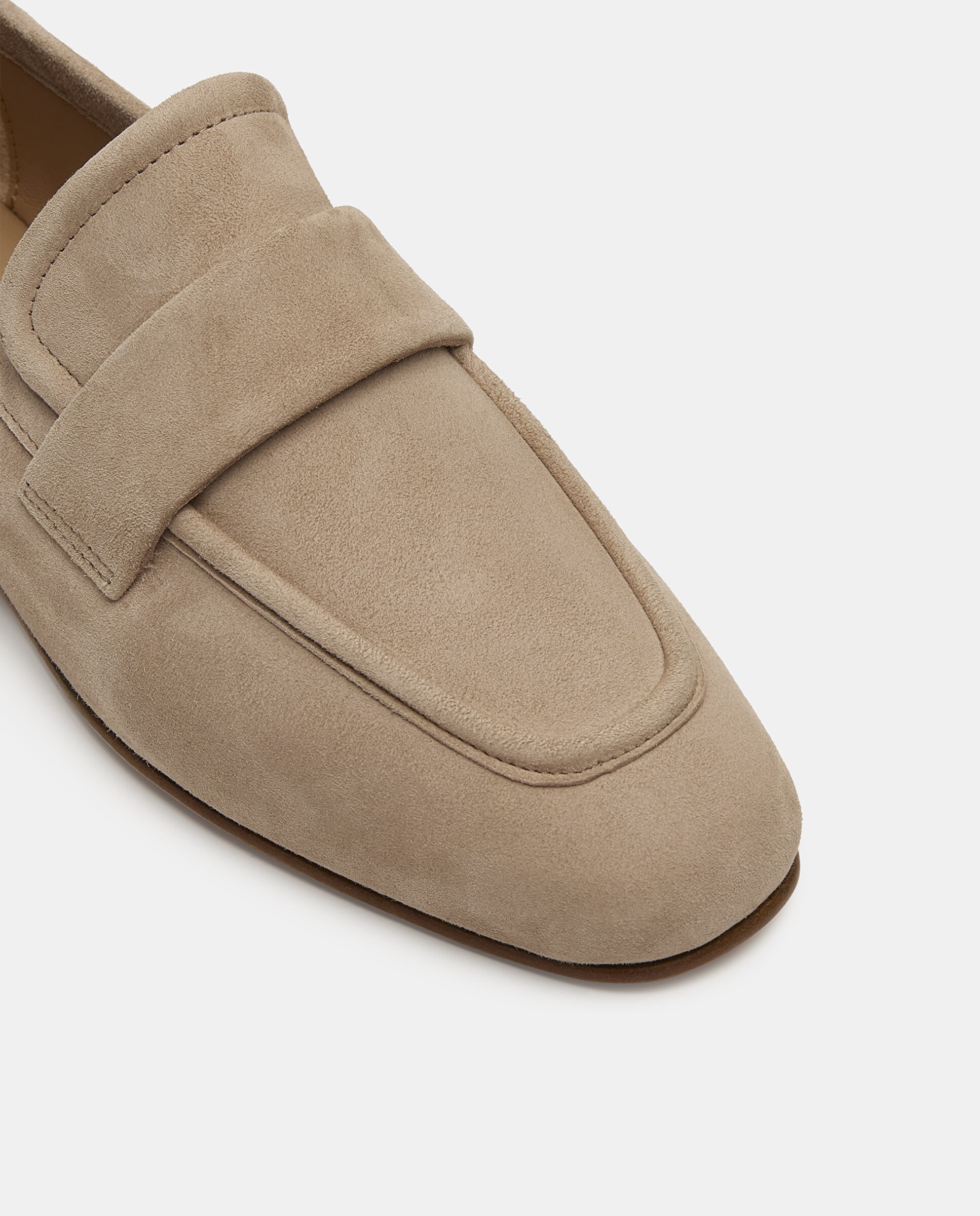 Mocassins de Pele com Tira Bege-4